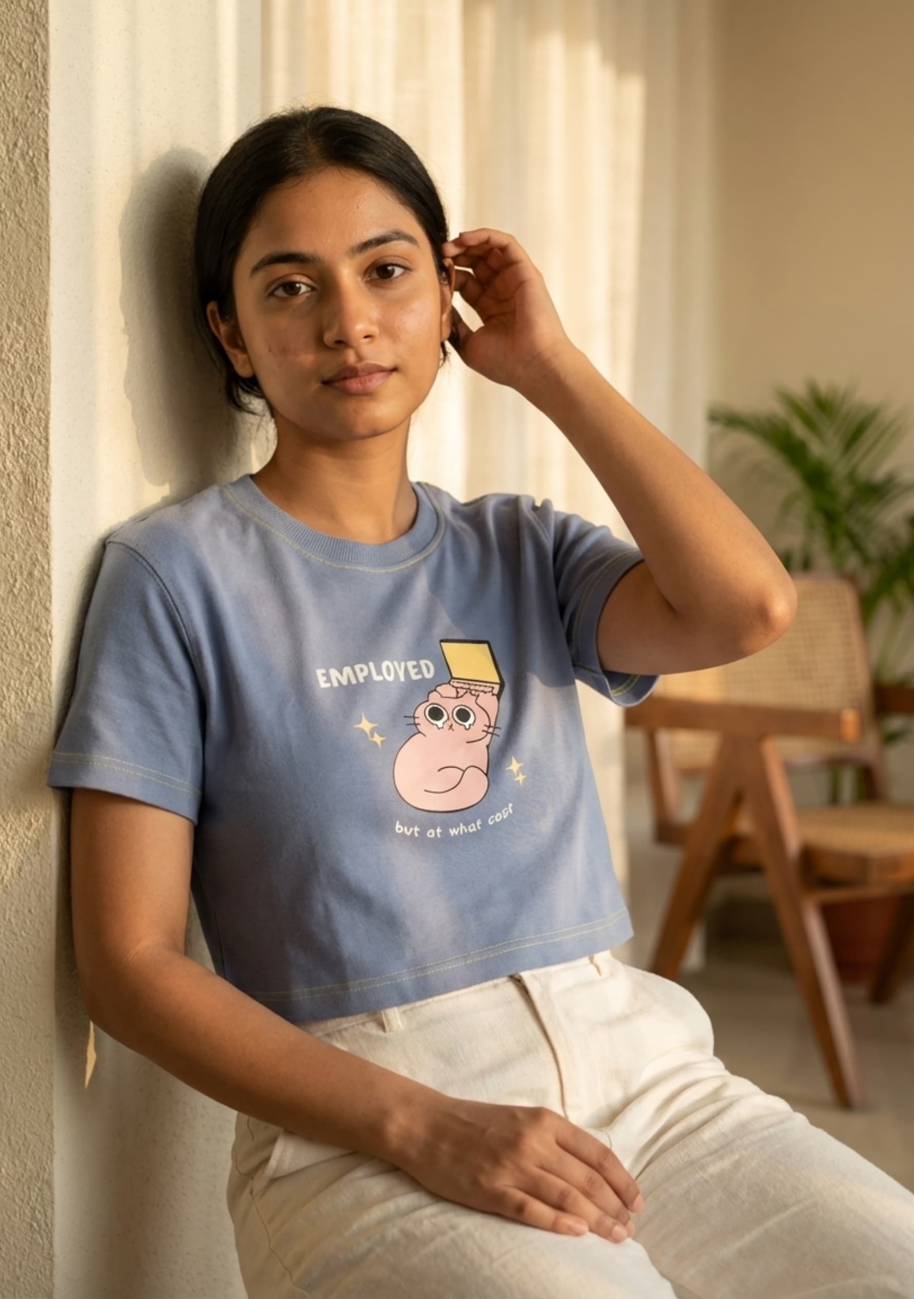 Still Phase (Slate Blue) Crop Top