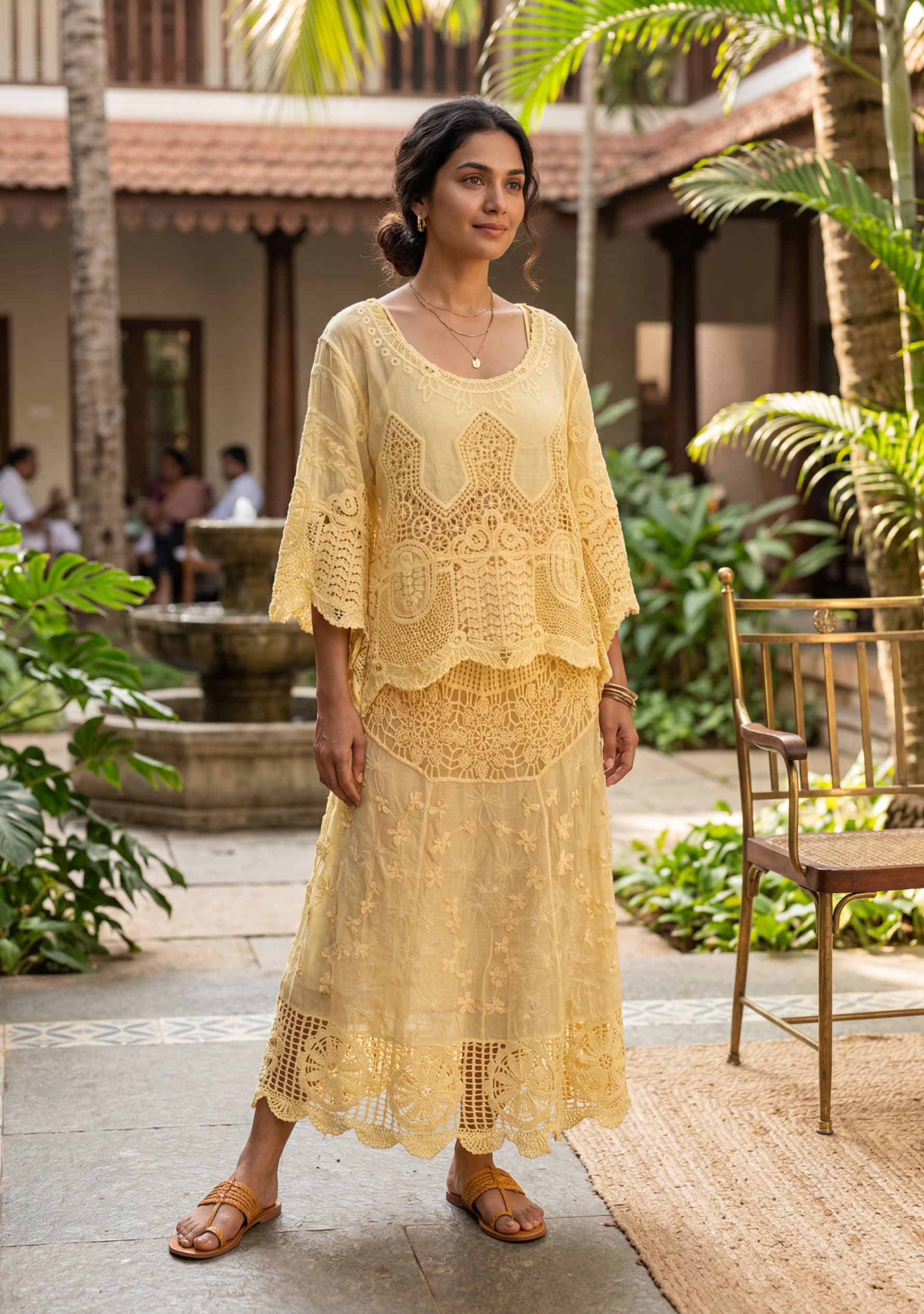 Liora Crochet Top (Pastel Yellow)