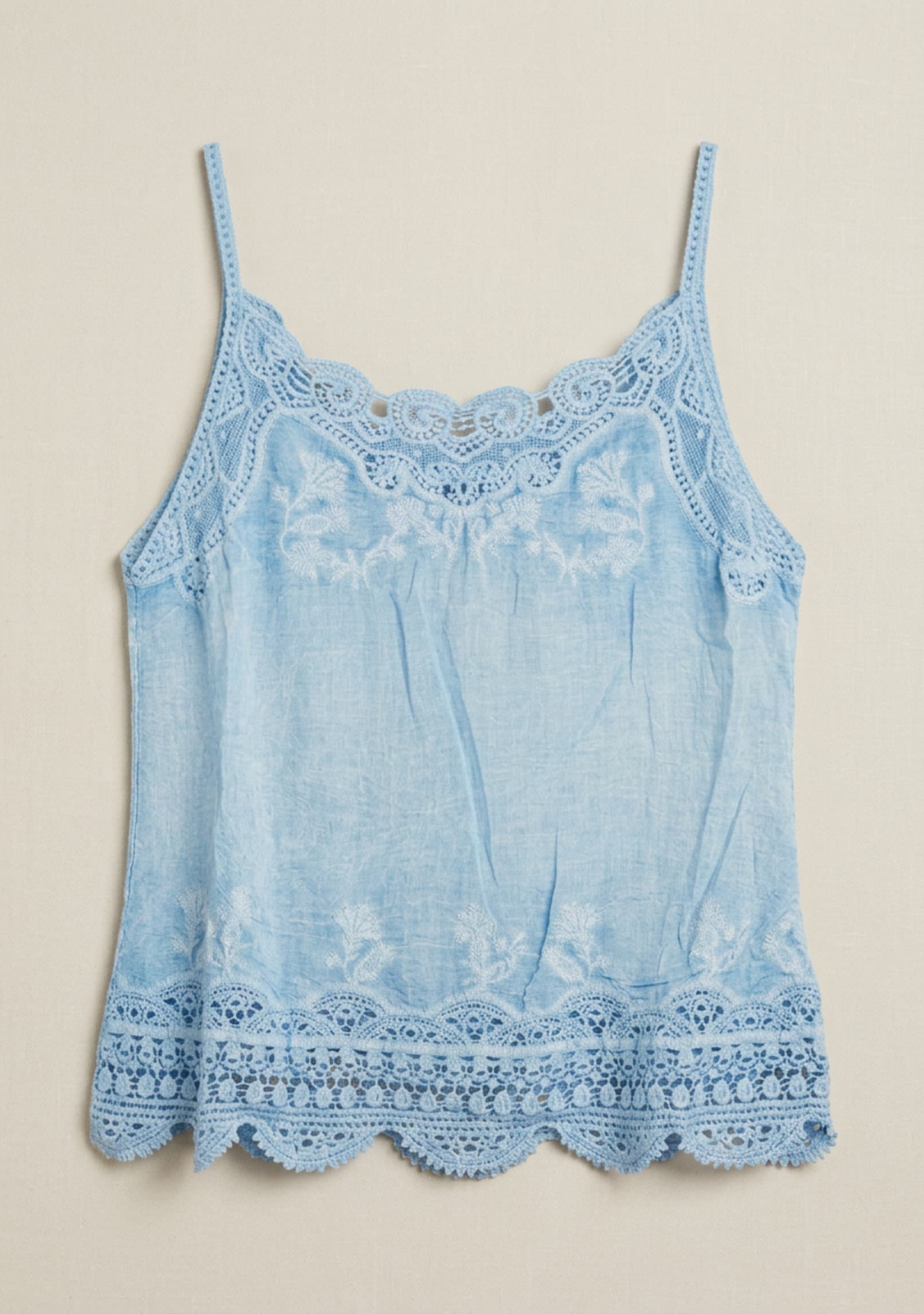 Lunelle Crochet Top (Light Denim Blue)