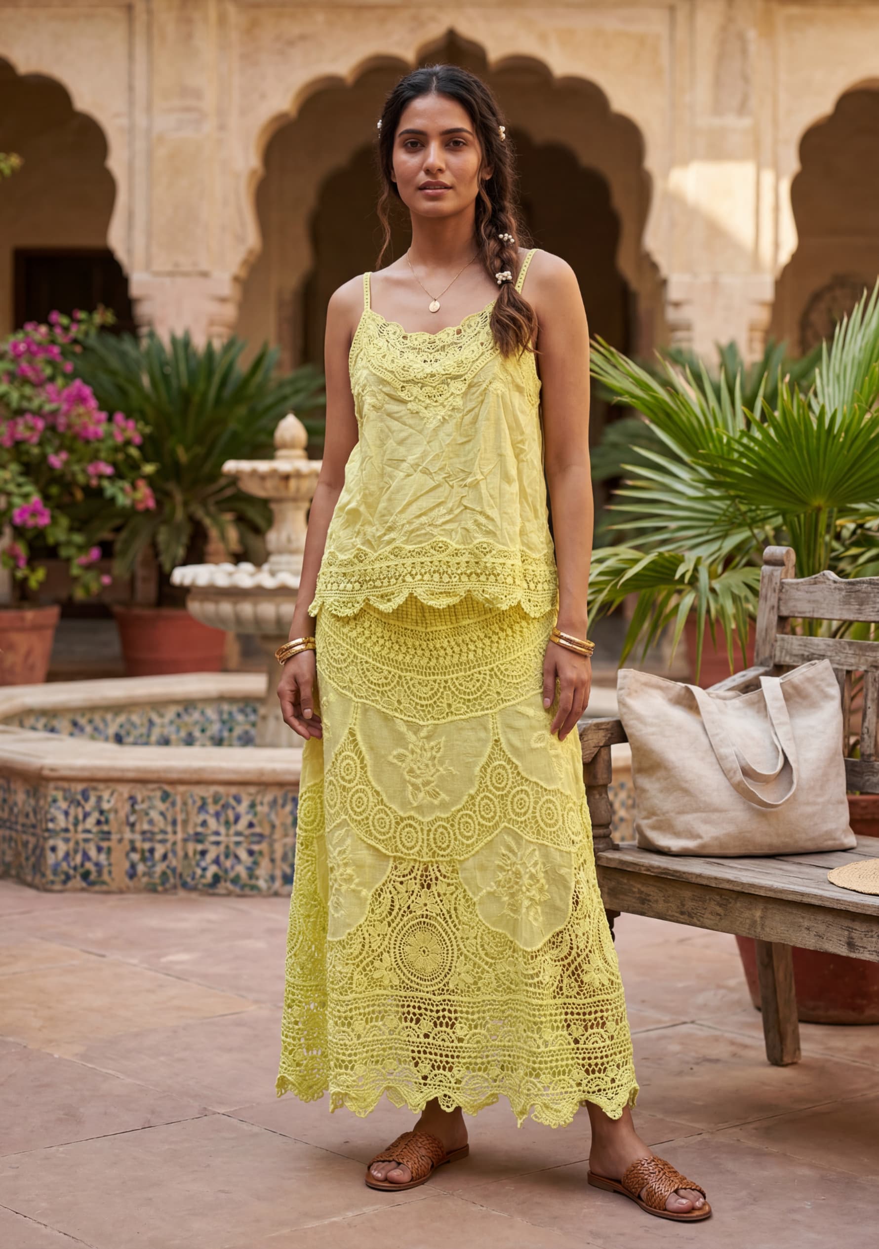 Lunelle Crochet Top (Light Green)