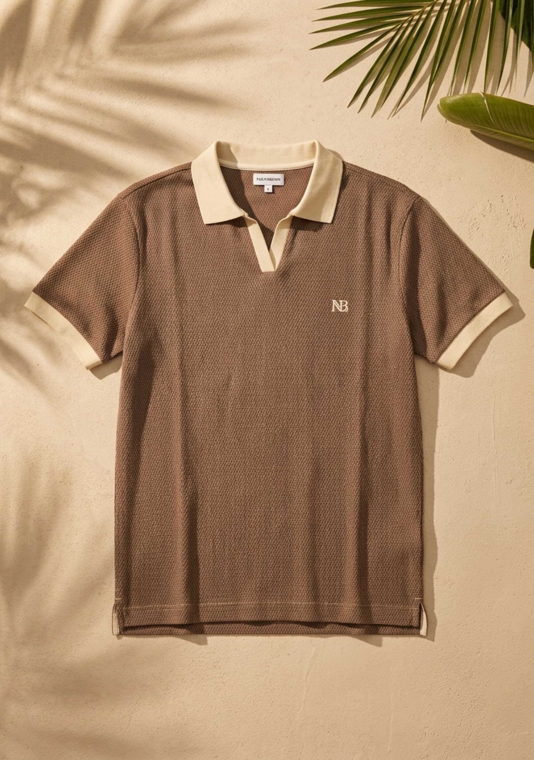 Milan (Beige) V-Neck Polo