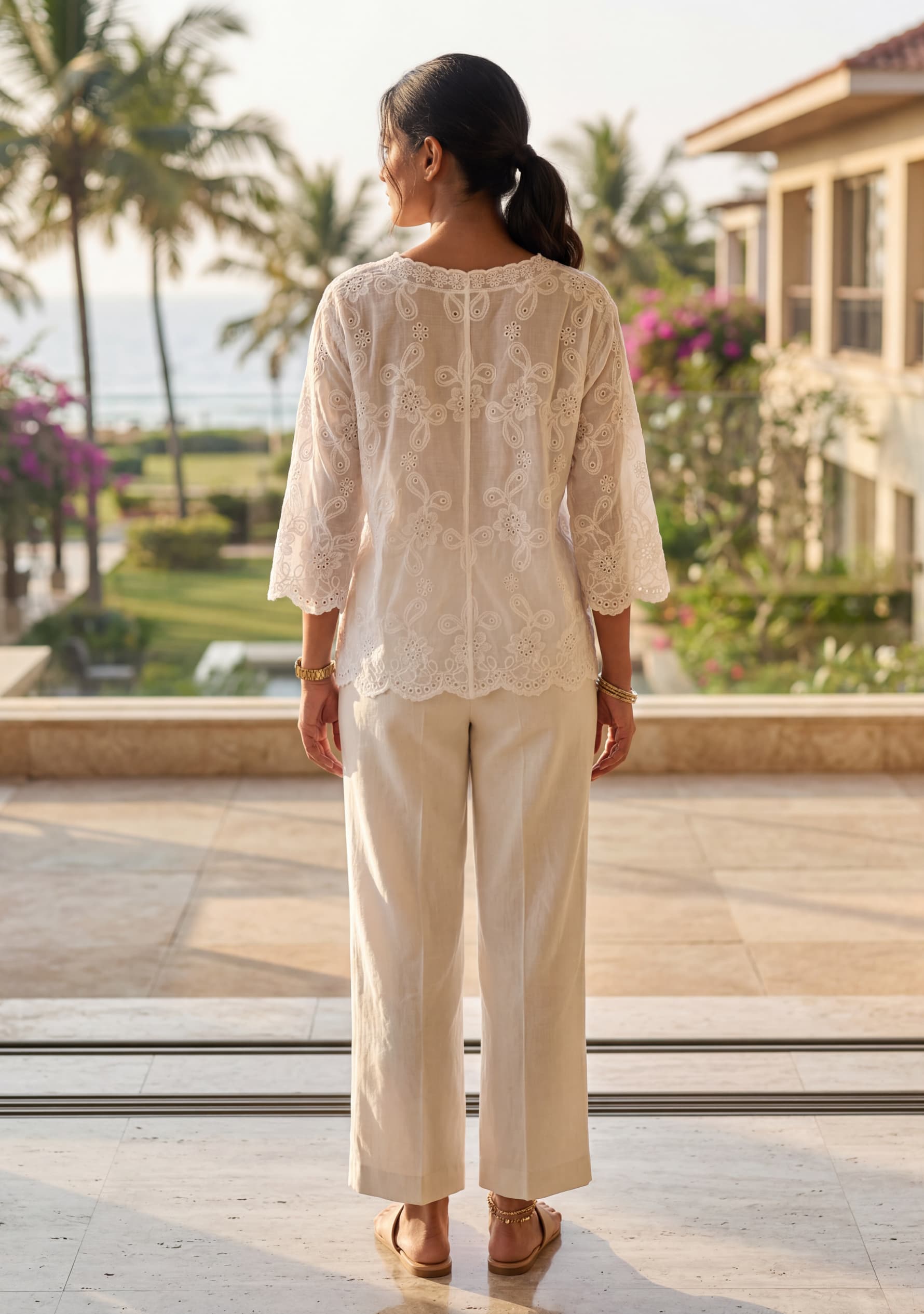 Aurelle Crochet Top (White)