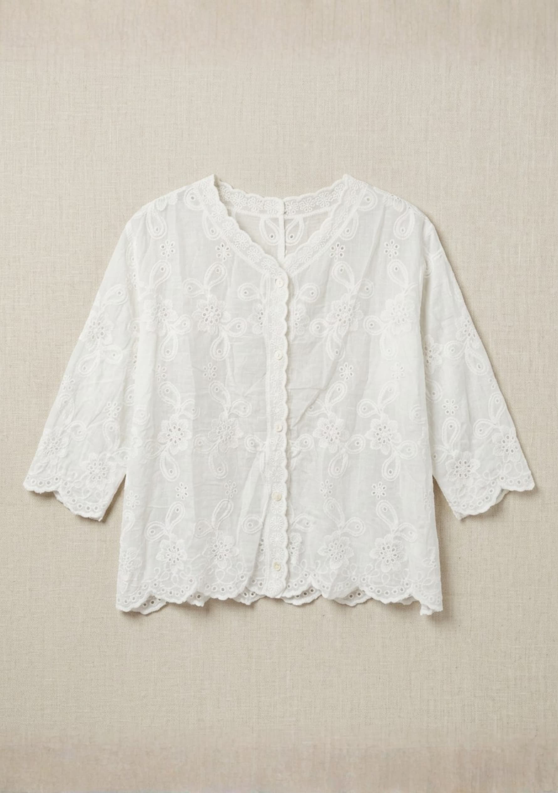 Aurelle Crochet Top (White)