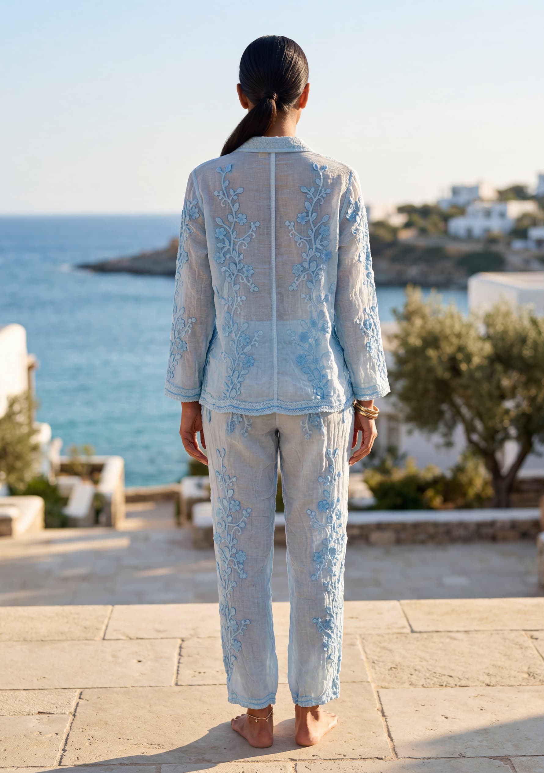 Lunara Crochet Bottom (Light Denim Blue)