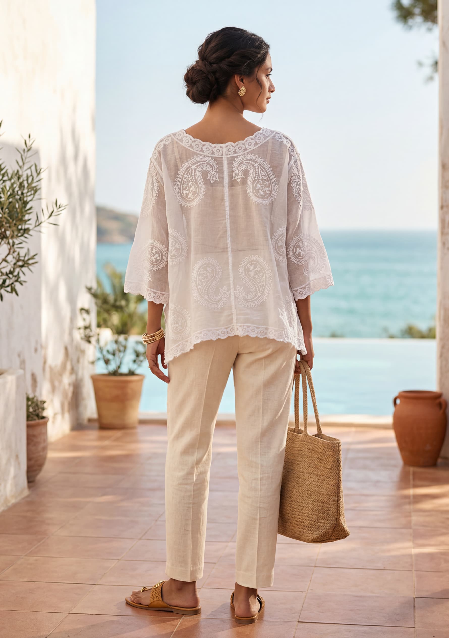 Elysian Crochet Top (White)