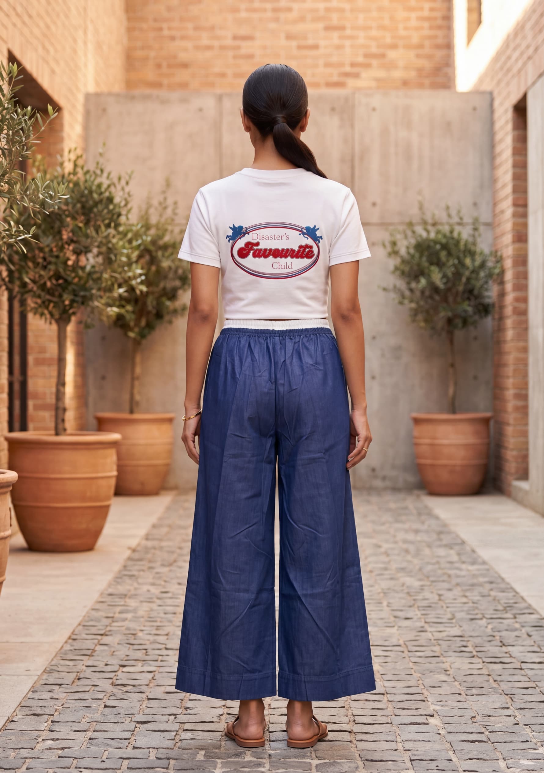 Coastal Wide-Leg Pants (Light Denim Blue)