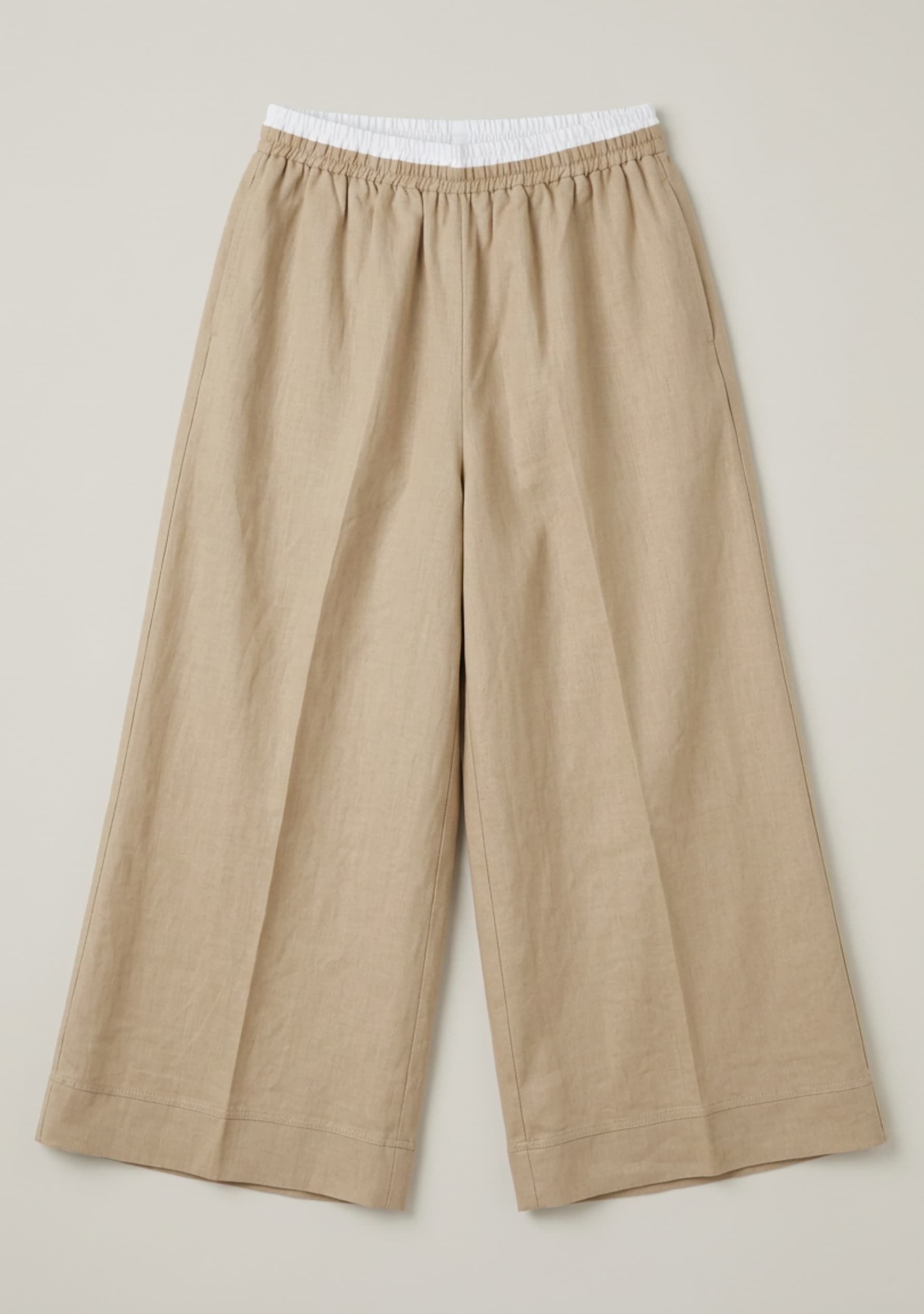 Coastal Wide-Leg Pants (Beige)