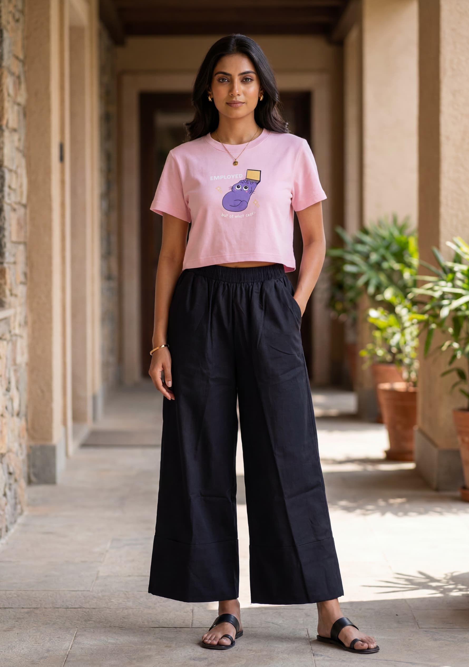 Azure Wide-Leg Pants (Black)