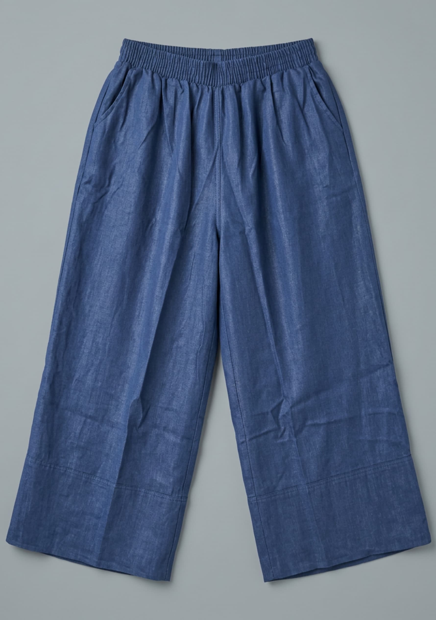 Azure Wide-Leg Pants (Light Denim Blue)