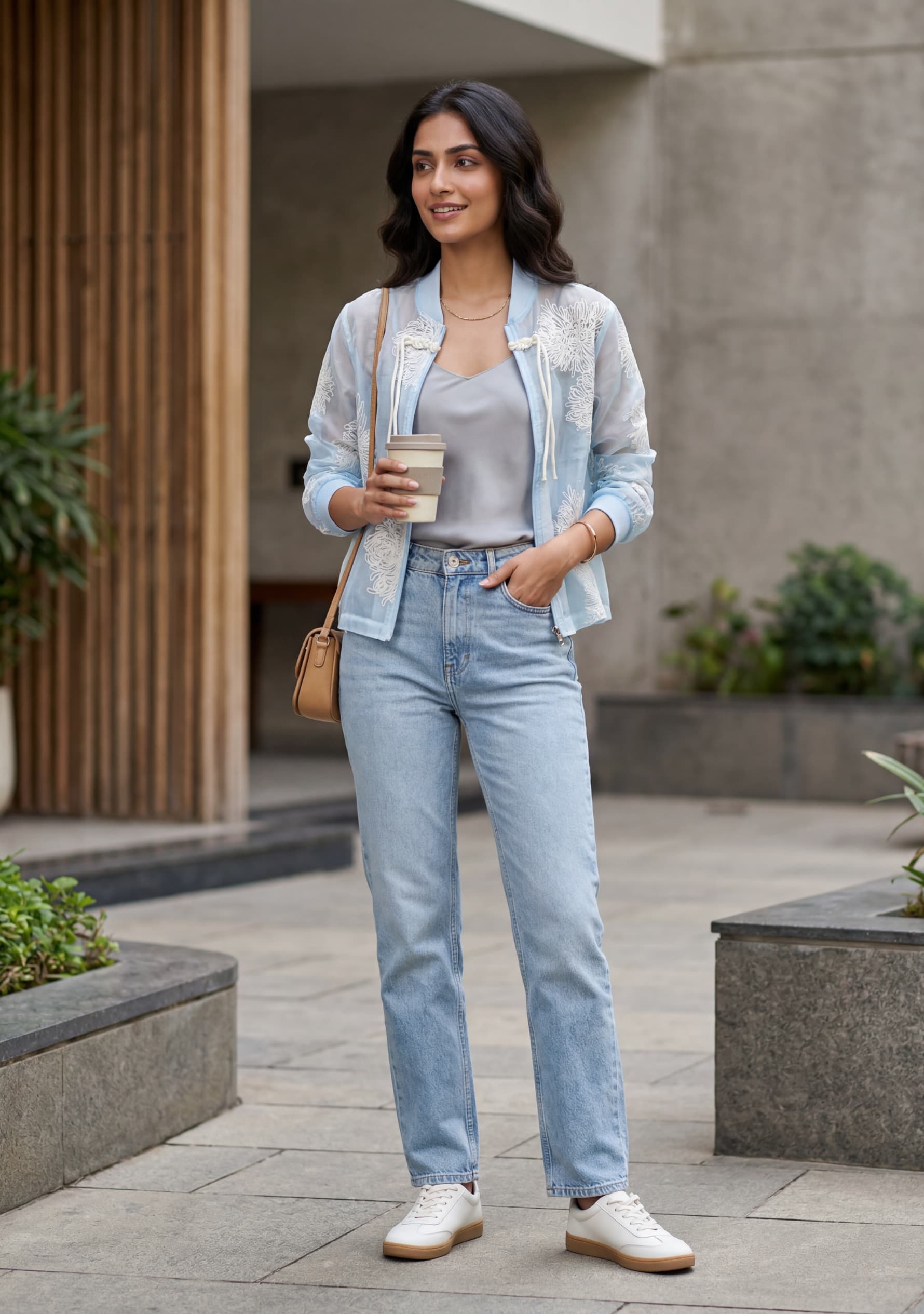 Chrysa Overlay Jacket (Sky Blue)