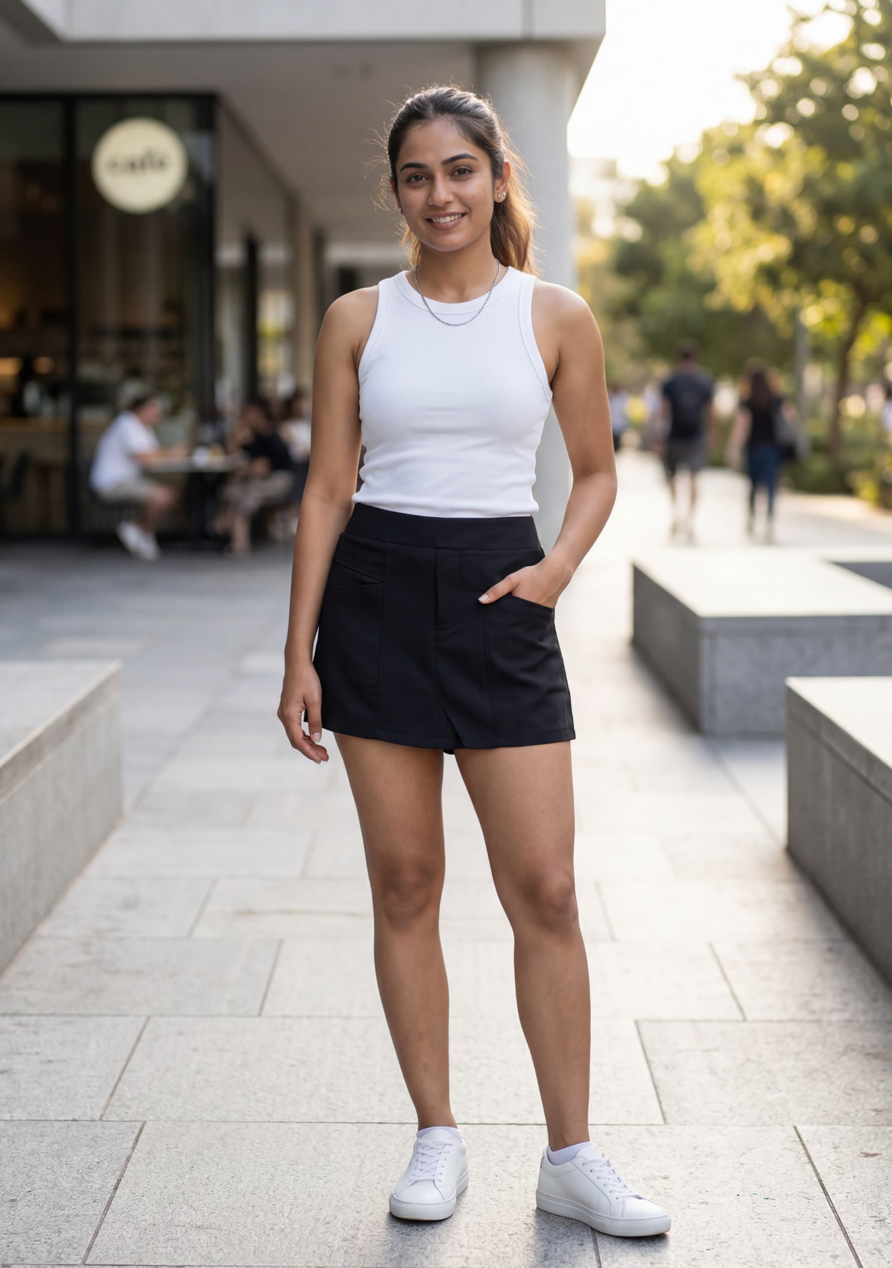 Rose Pleated Skort (Black)