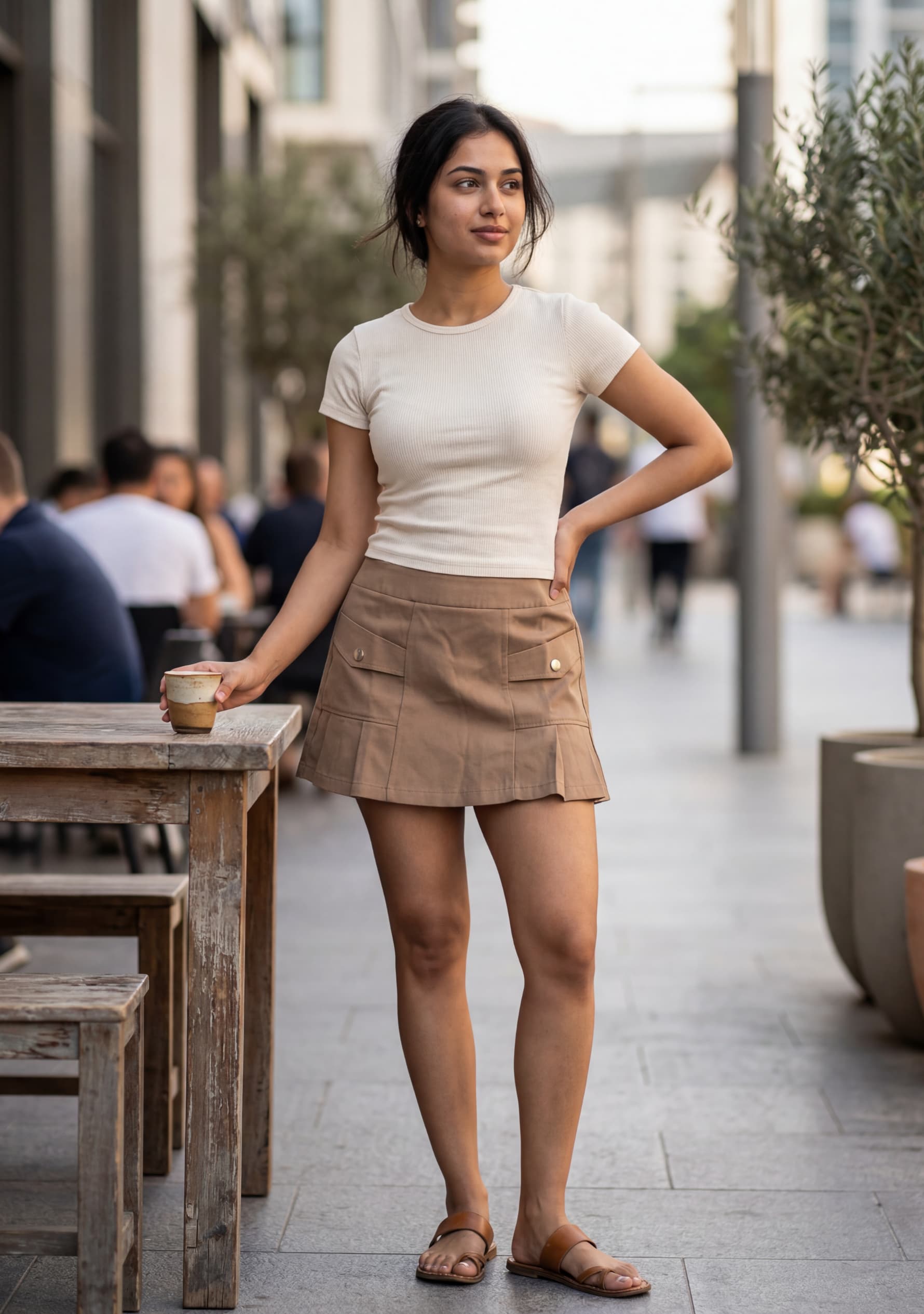 Sage Structured Skort (Earth Brown)