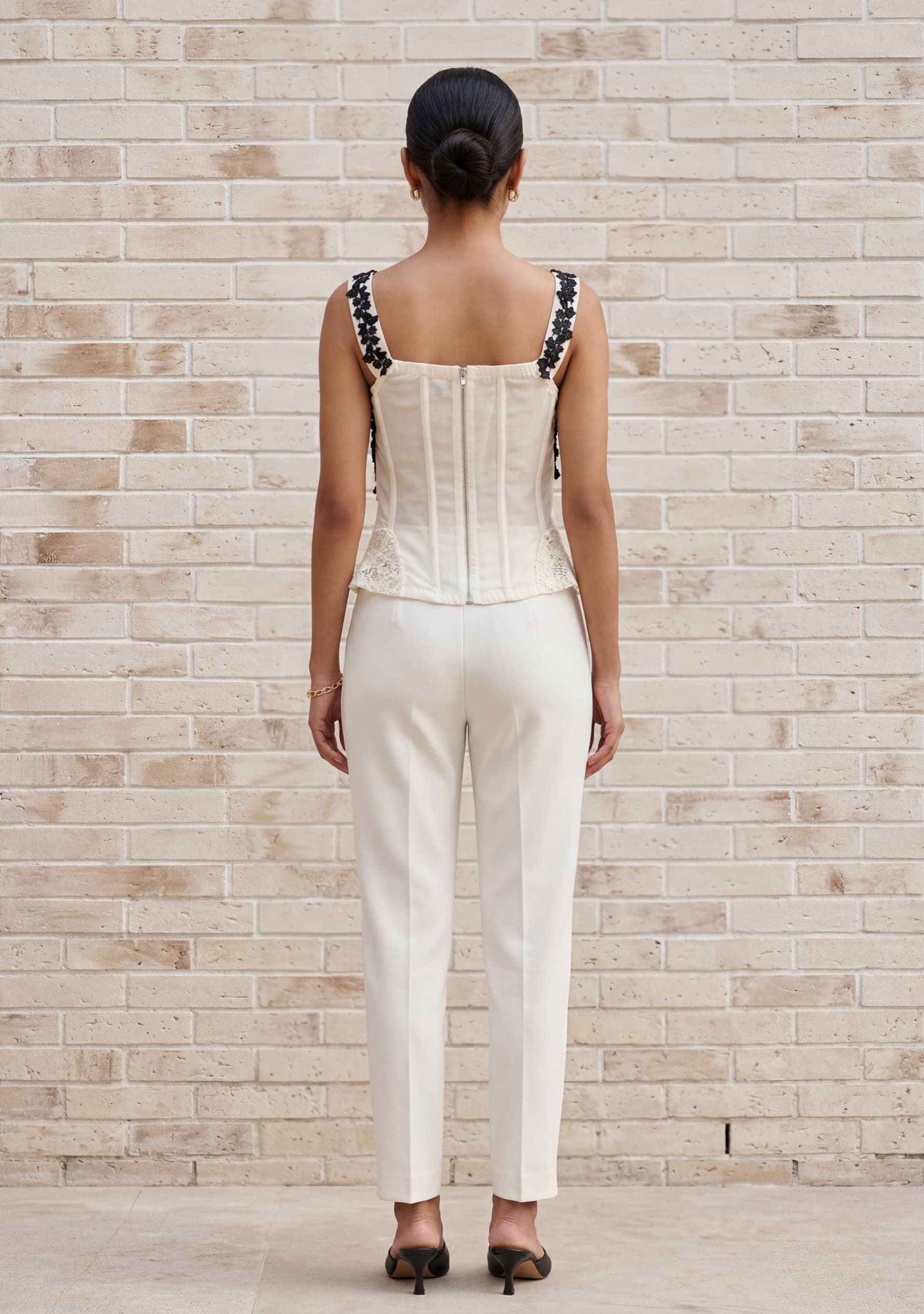 Floral Corset Top (Cream)
