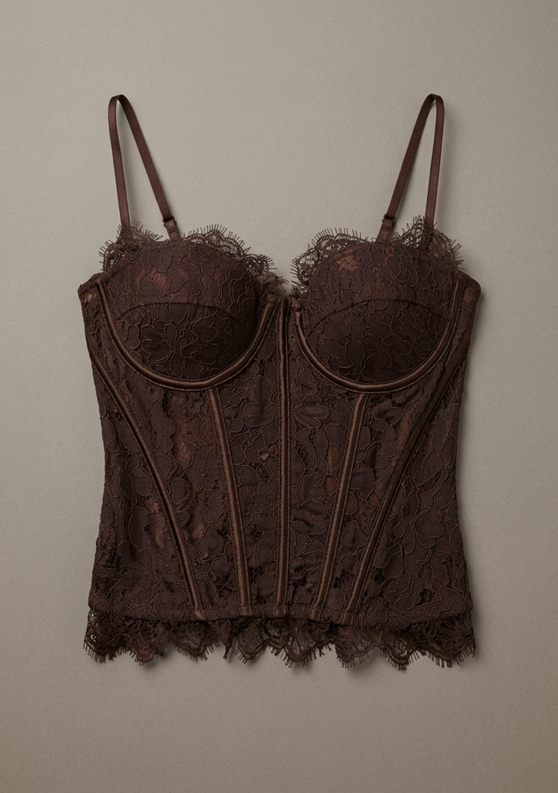 Noire Corset Top (Dark Brown)