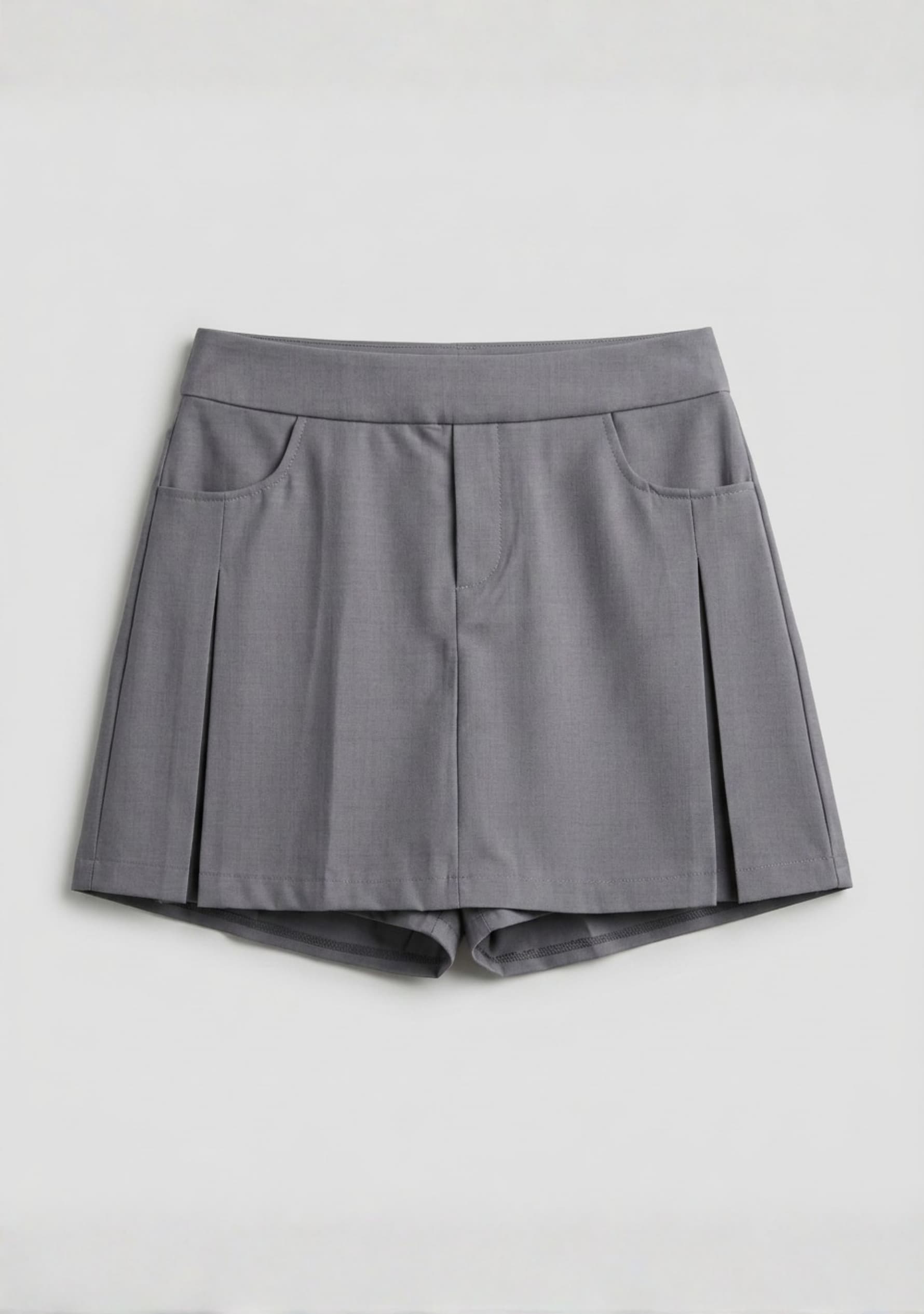 Ivy Fold-Cuff Skort (Grey)