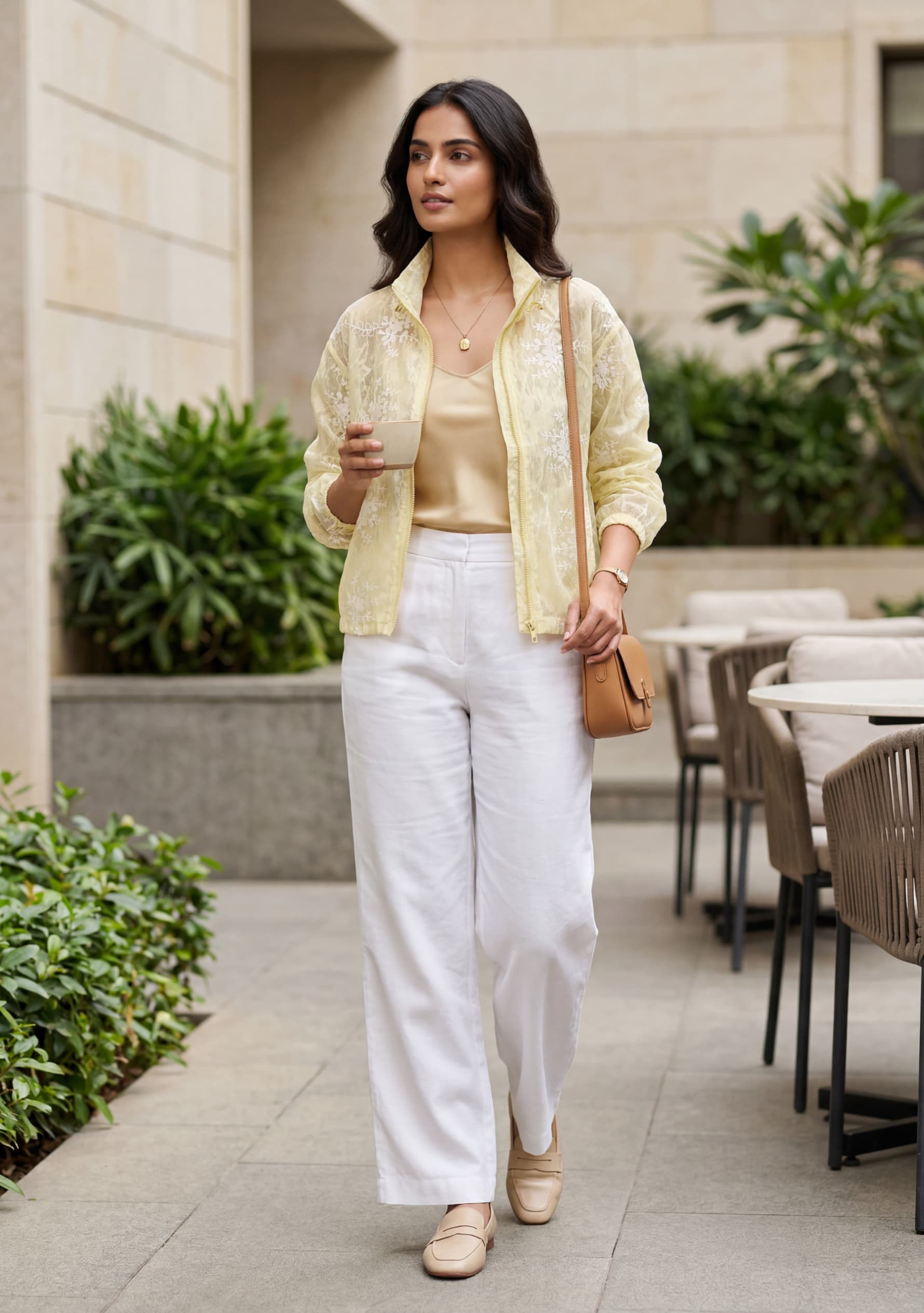 Florique Overlay Jacket (Pastel Yellow)