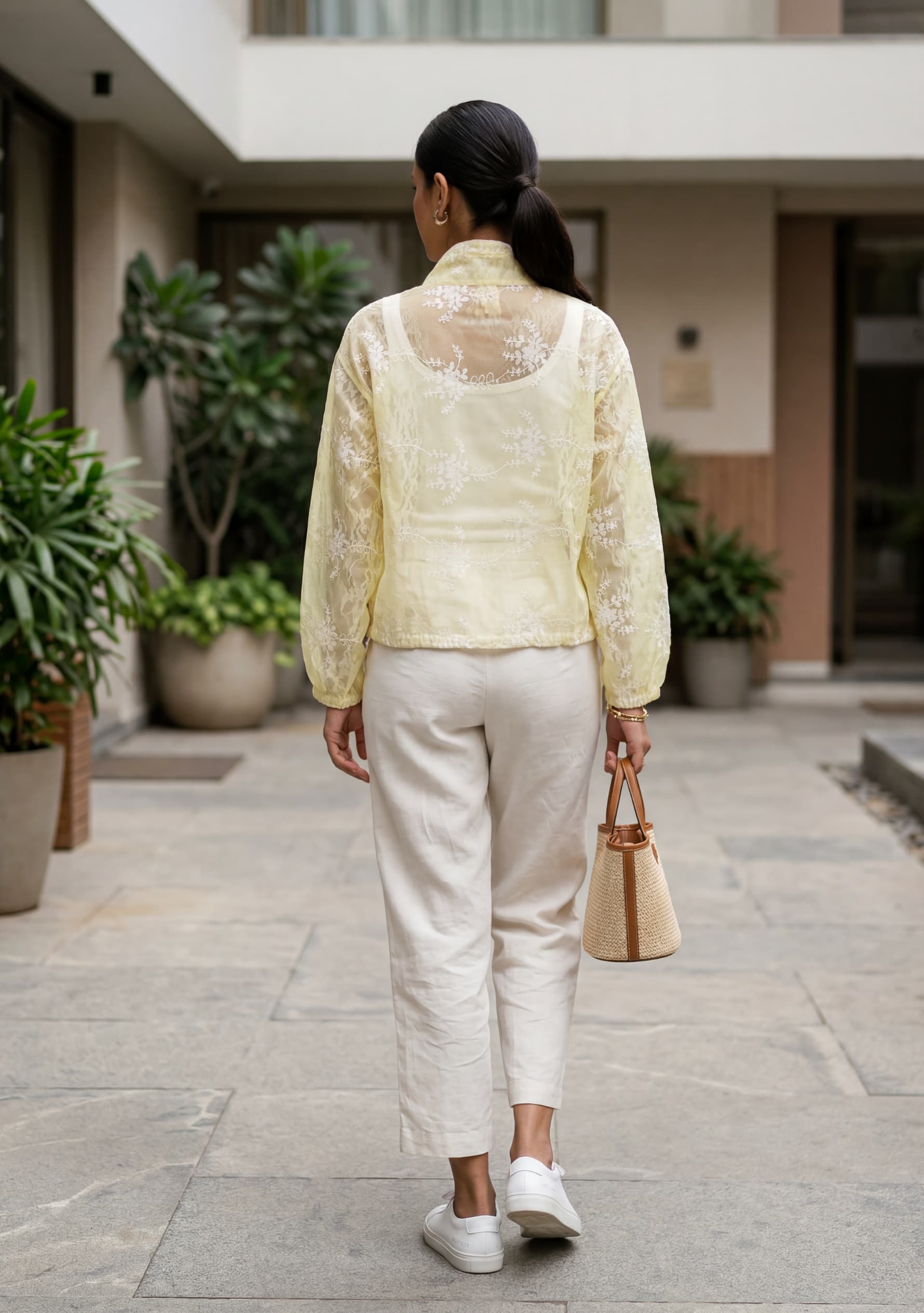 Florique Overlay Jacket (Pastel Yellow)