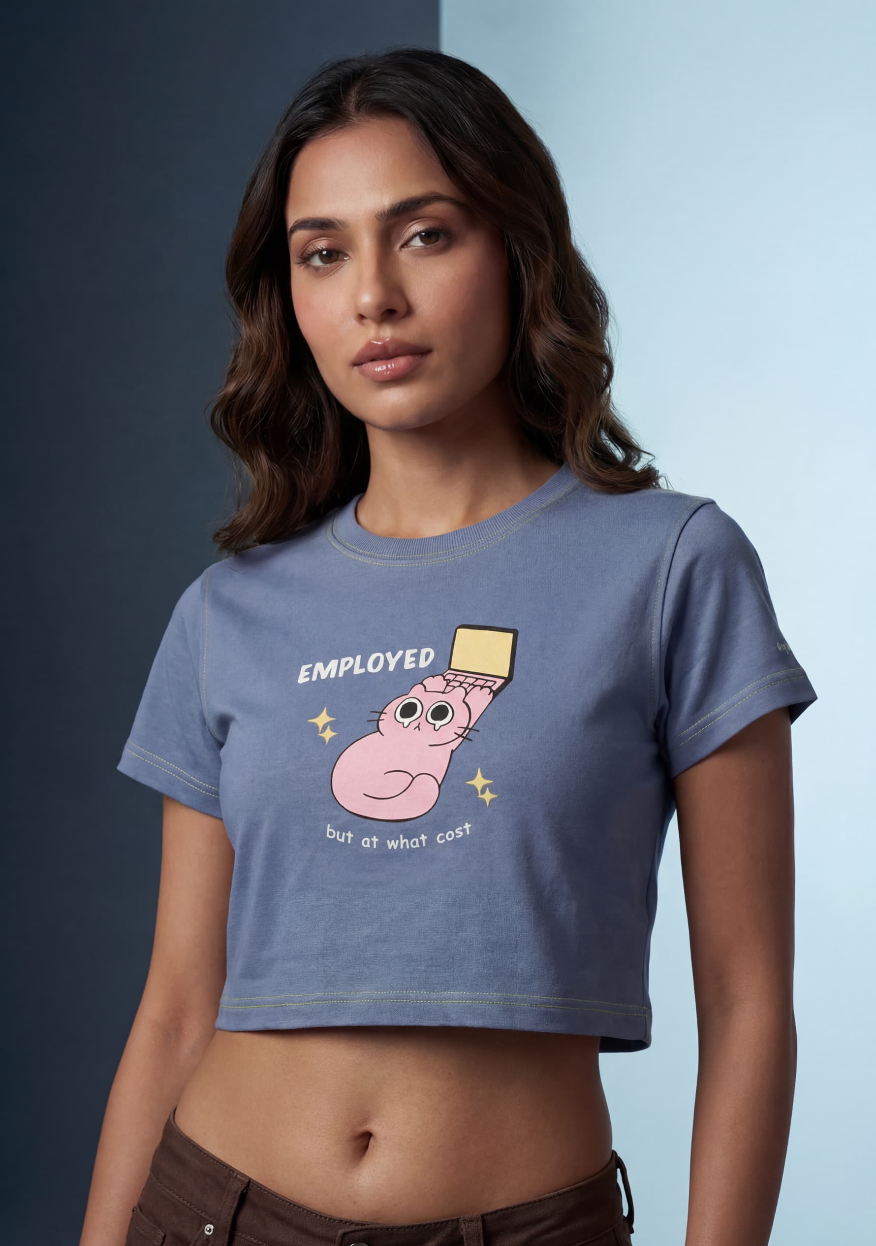 Still Phase (Blue) Crop Top