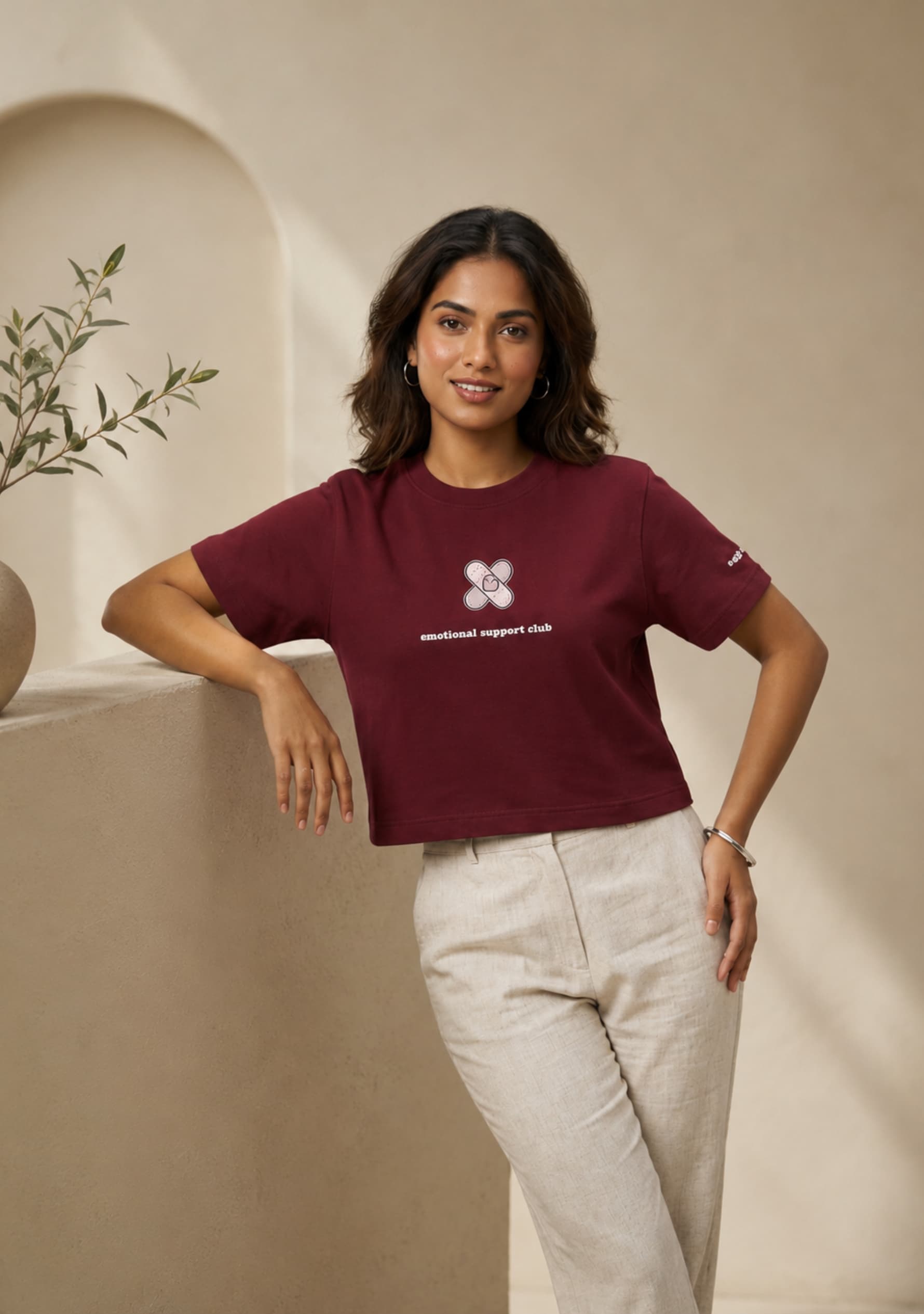 Calm Control (Maroon) Crop Top