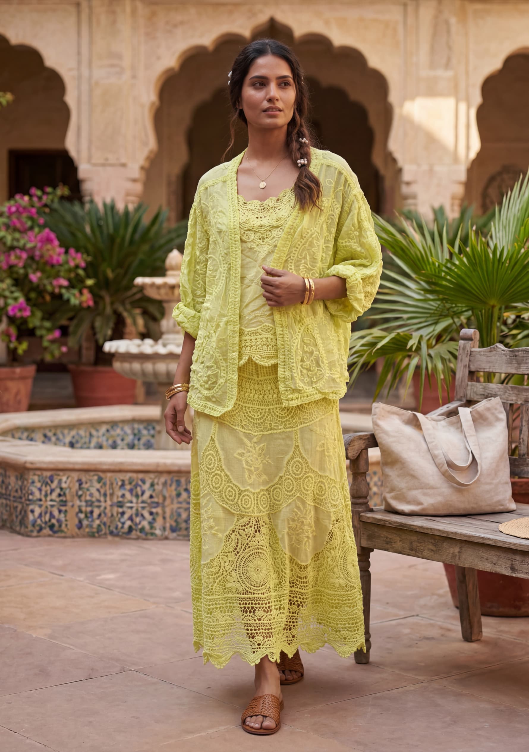 Lunelle Crochet Top (Light Green)