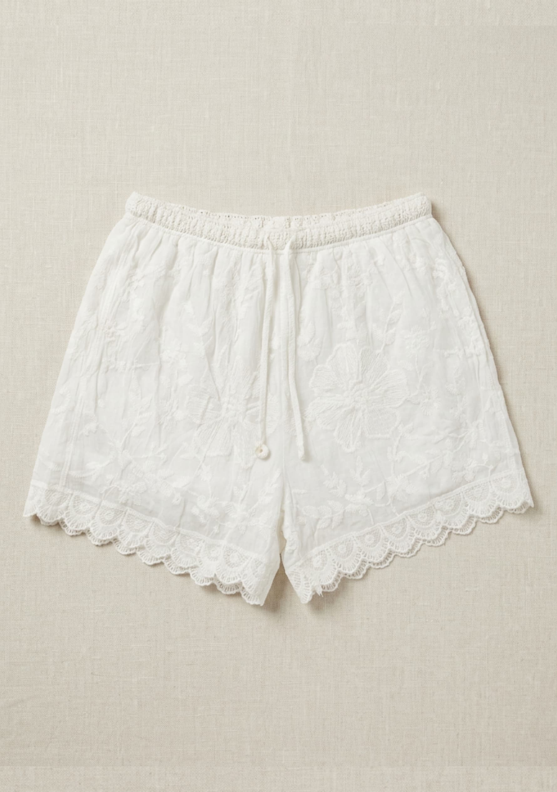 Aurevia Crochet Shorts (White)