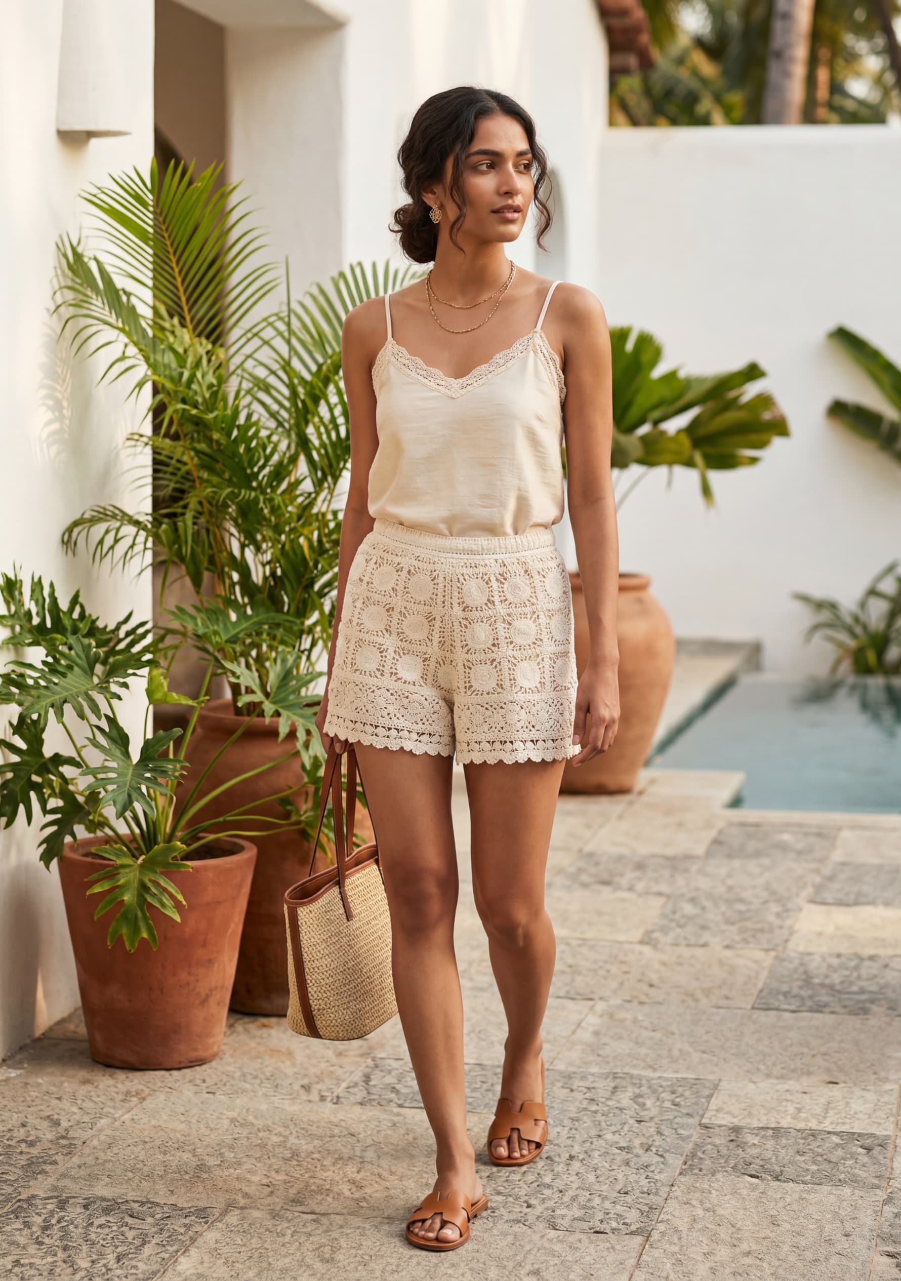 Elowen Crochet Shorts (Sandal)