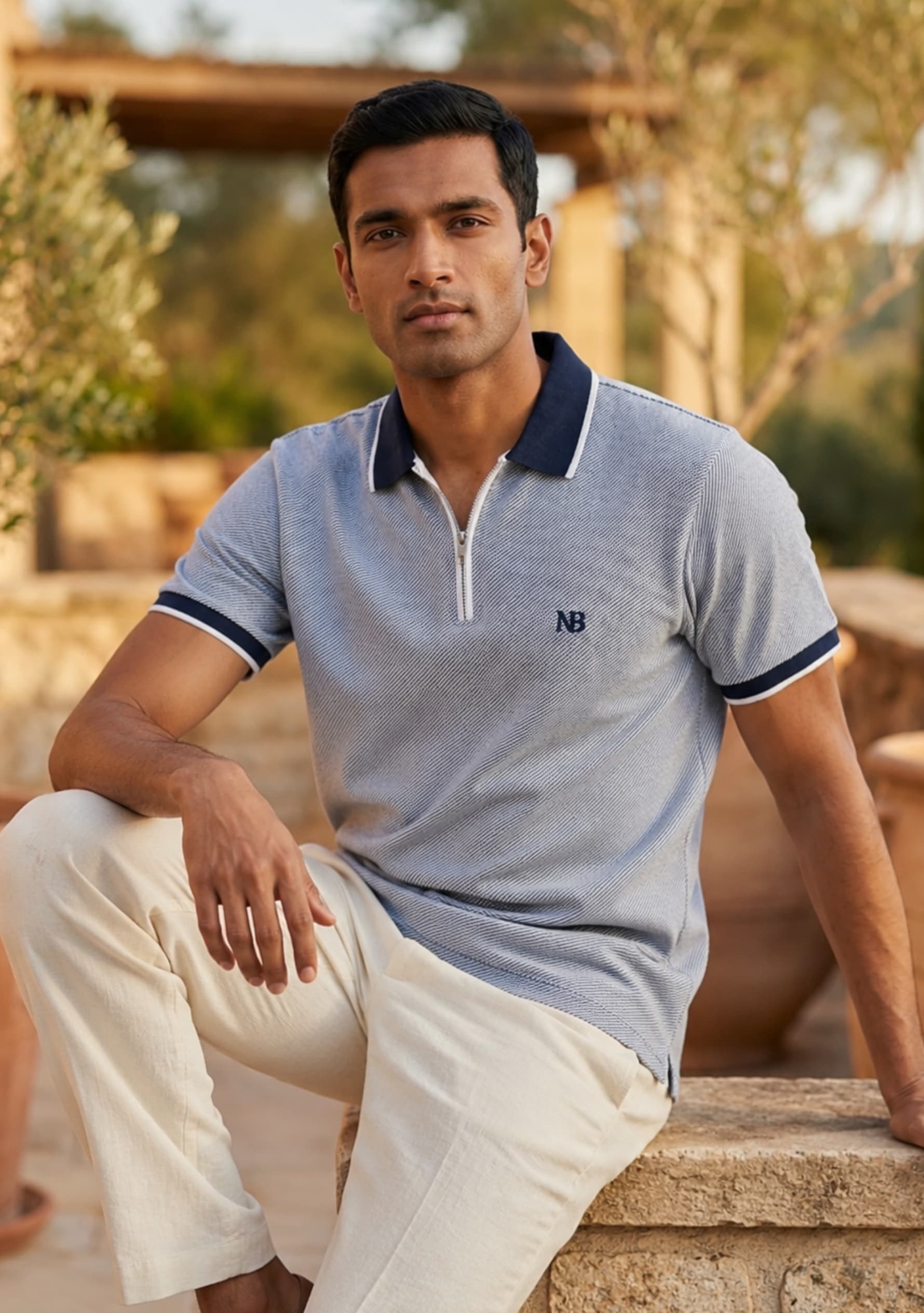 Miami (Navy Blue) Zipper Polo