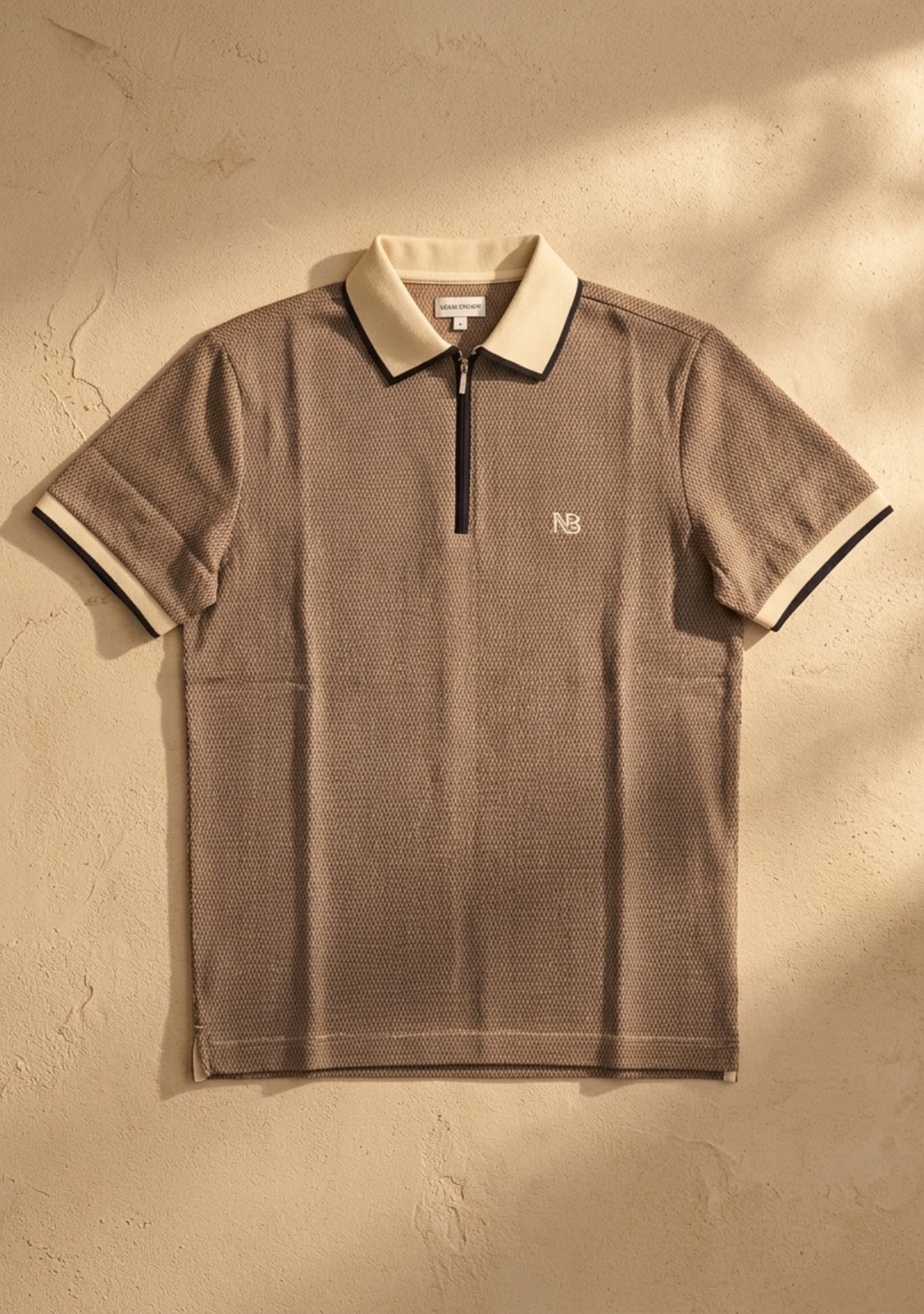 Milan (Beige) Zipper Polo