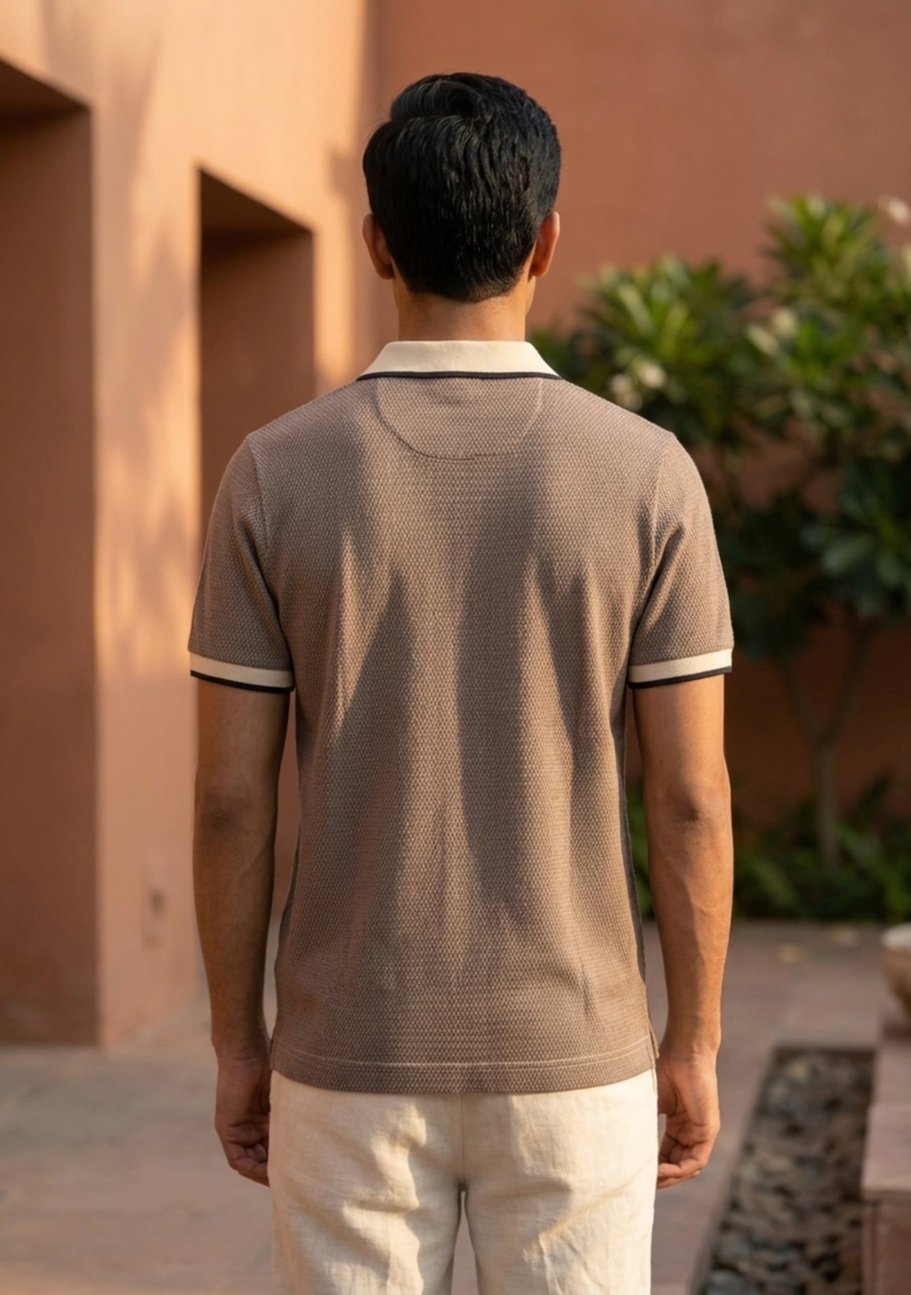Milan (Beige) Zipper Polo
