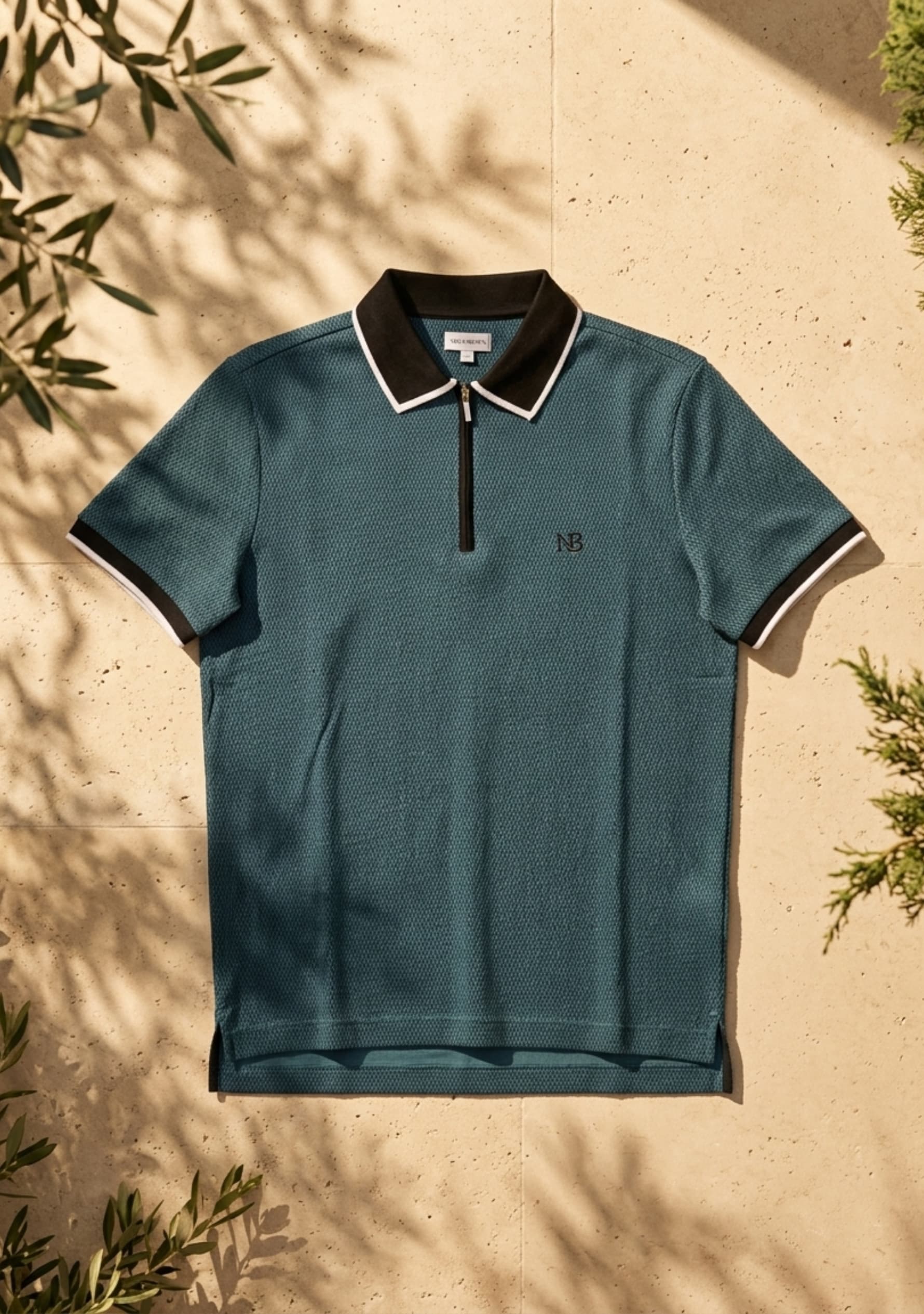 Monaco (Teal) Zipper Polo
