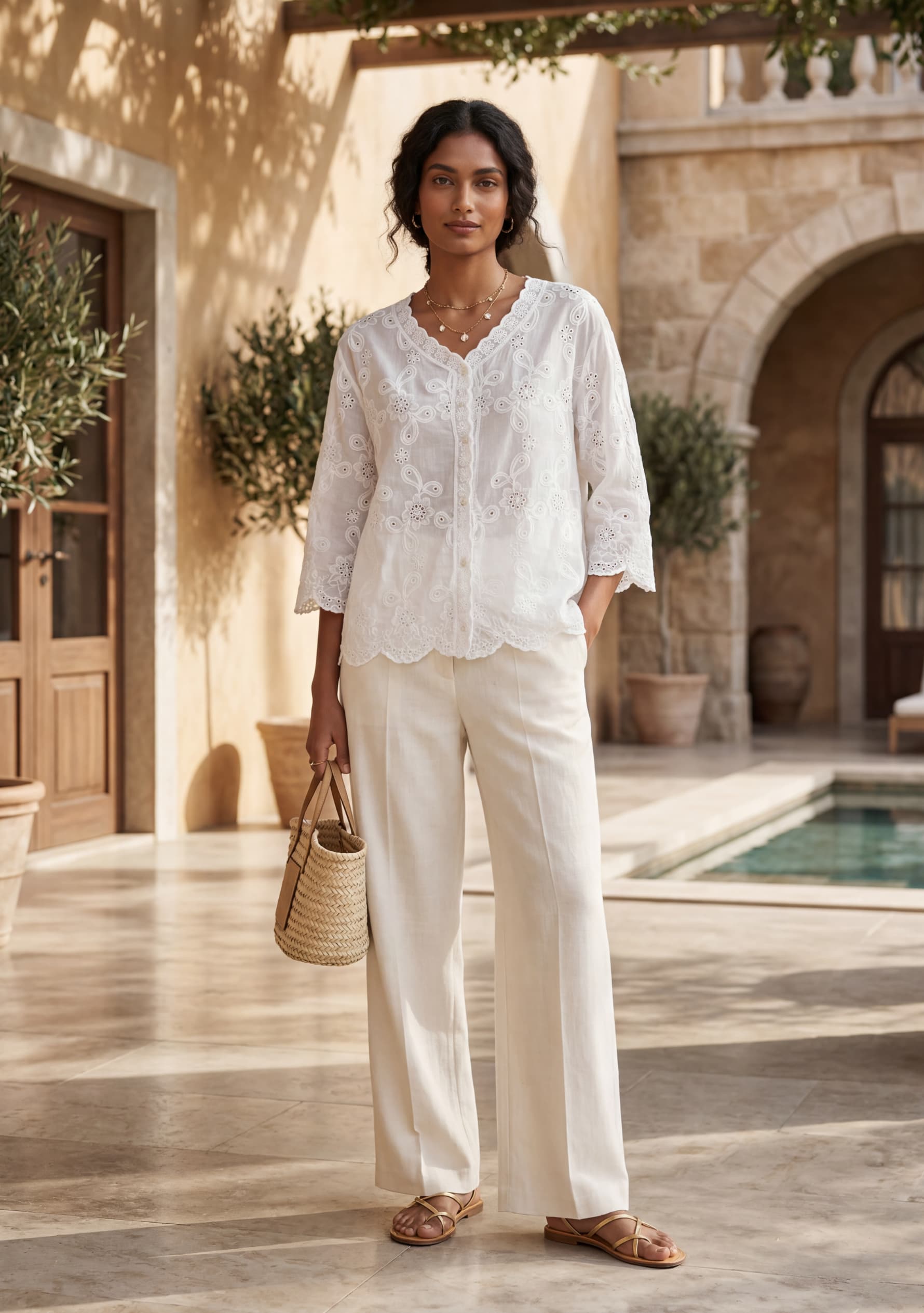 Aurelle Crochet Top (White)