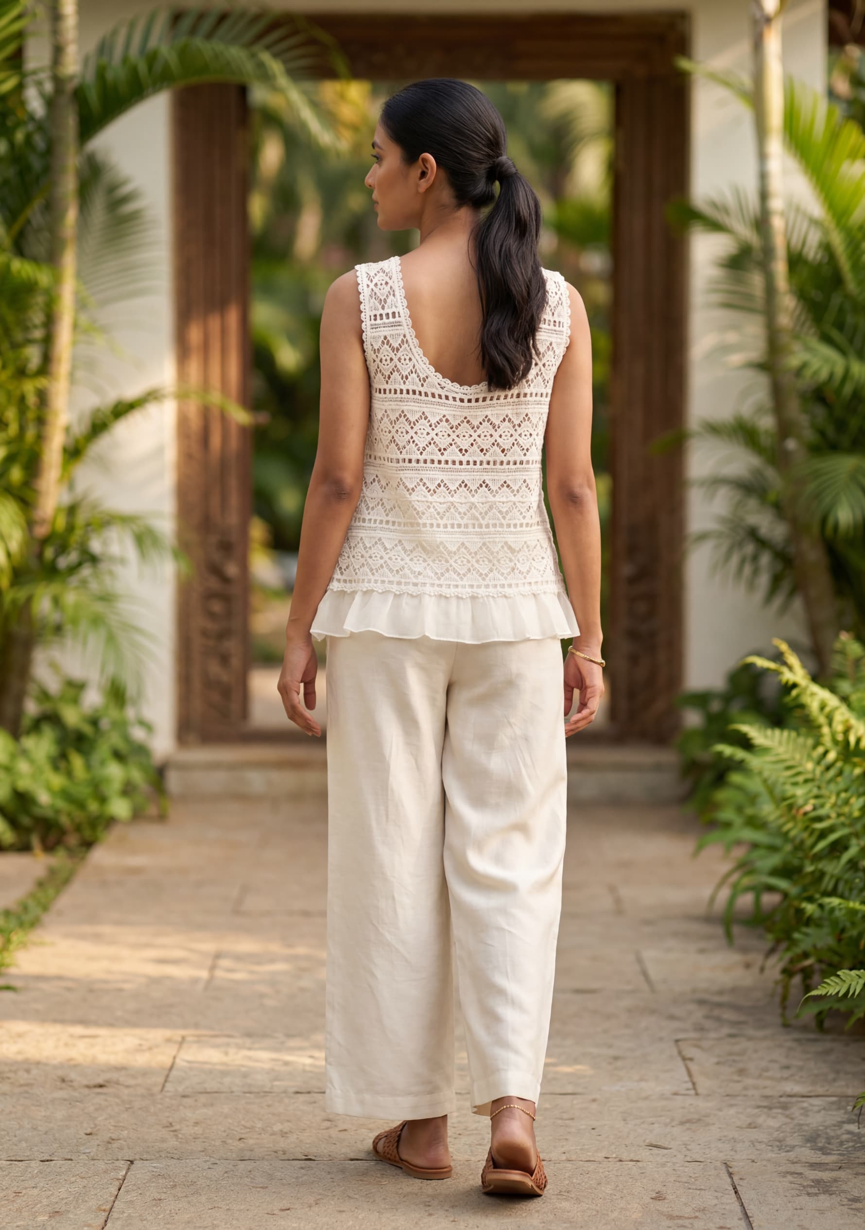 Celestine Crochet Top (White)