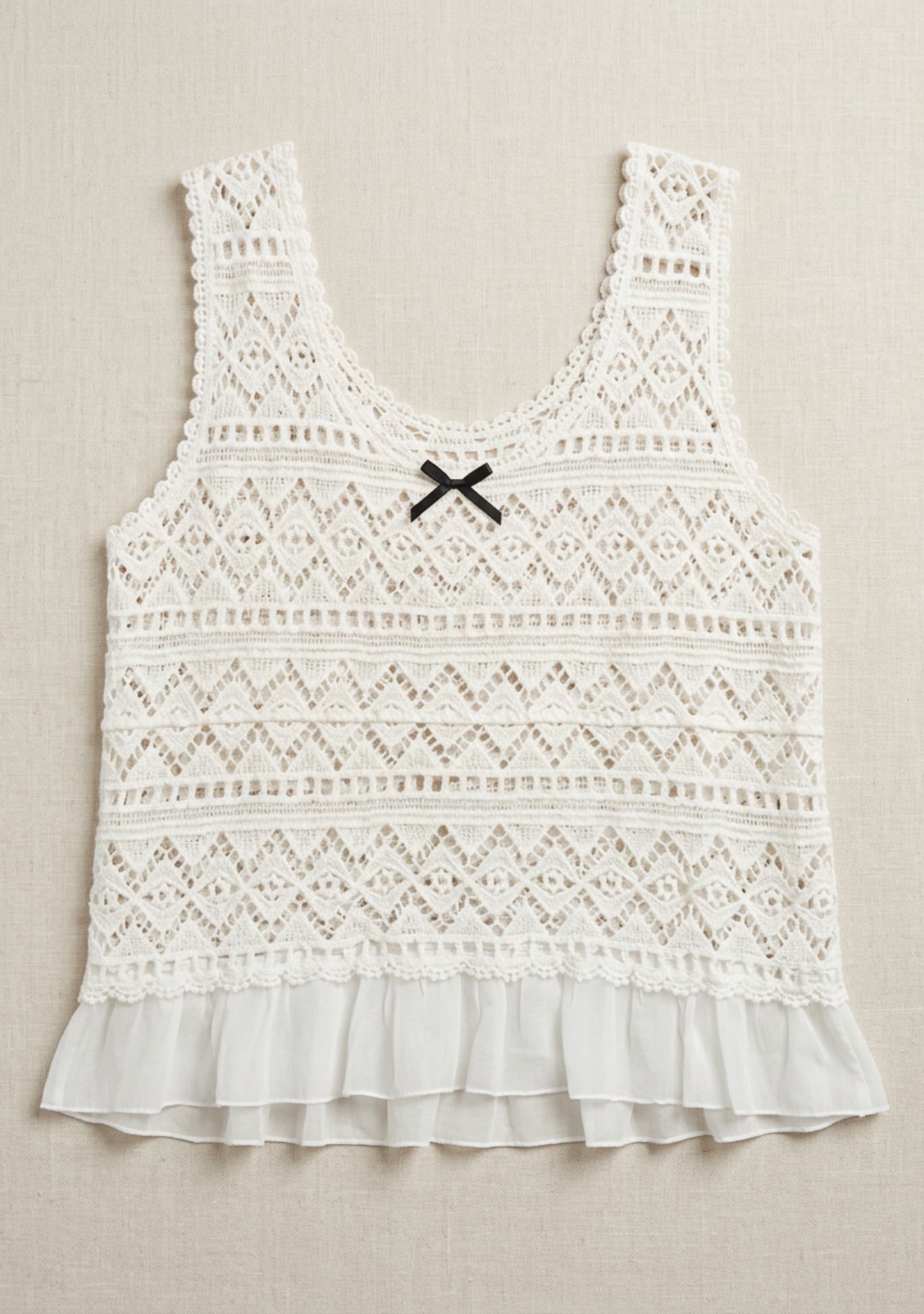 Celestine Crochet Top (White)