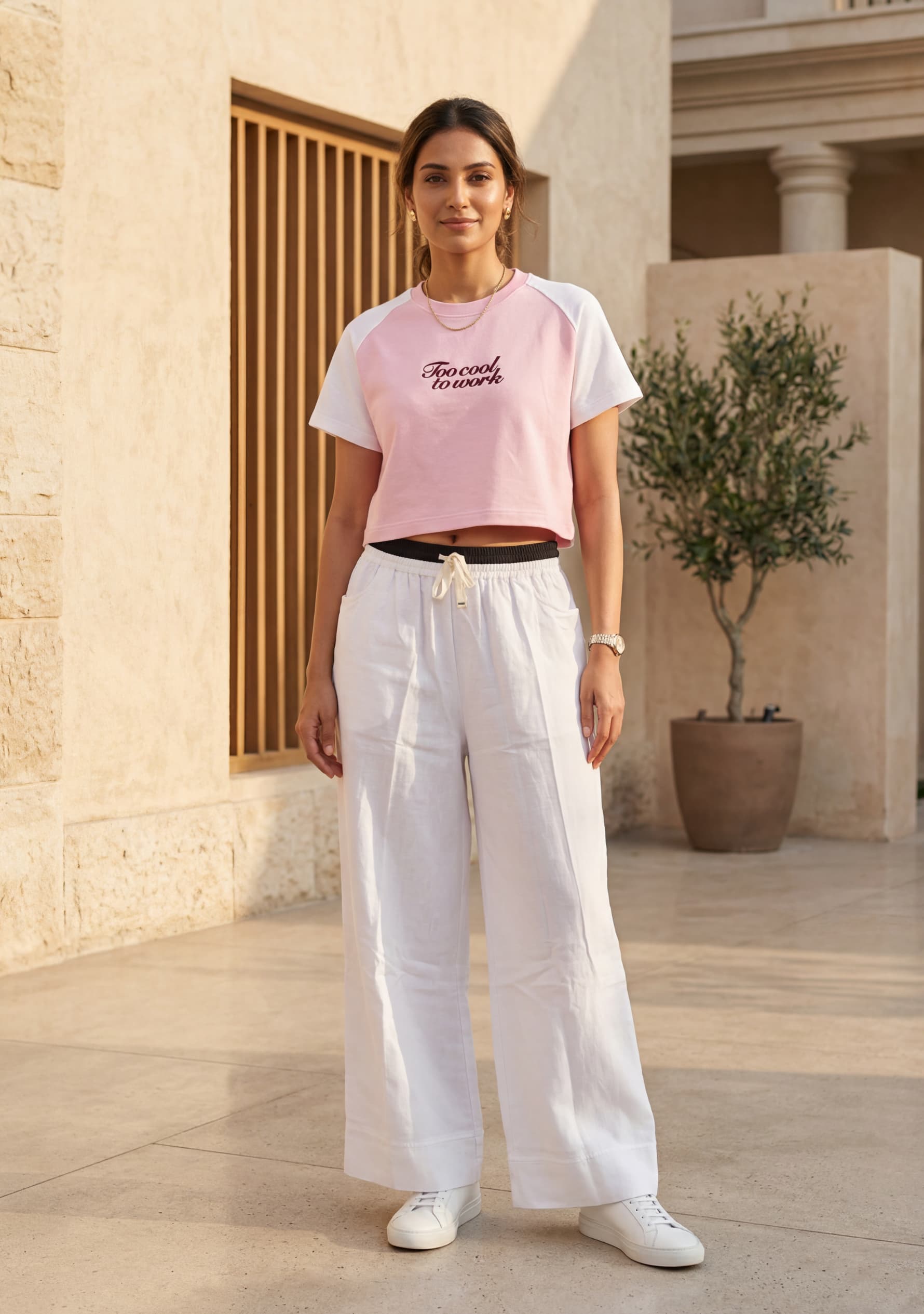 Coastal Wide-Leg Pants (White)