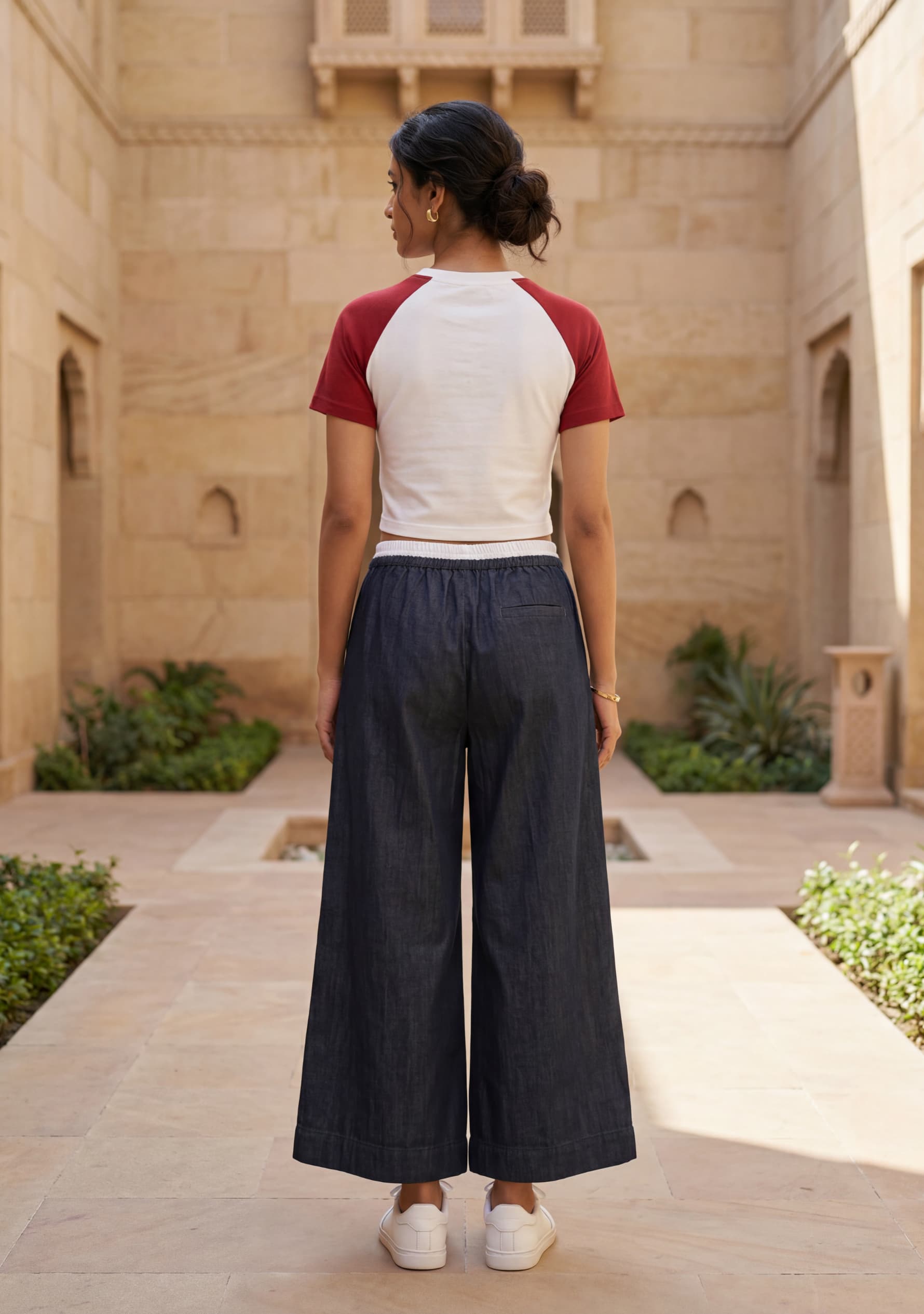 Coastal Wide-Leg Pants (Denim Black)