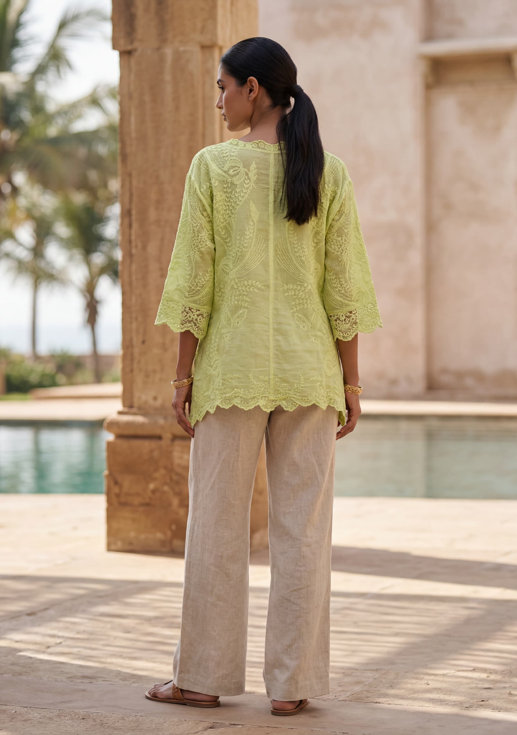 Asteria Crochet Top (Light Green)
