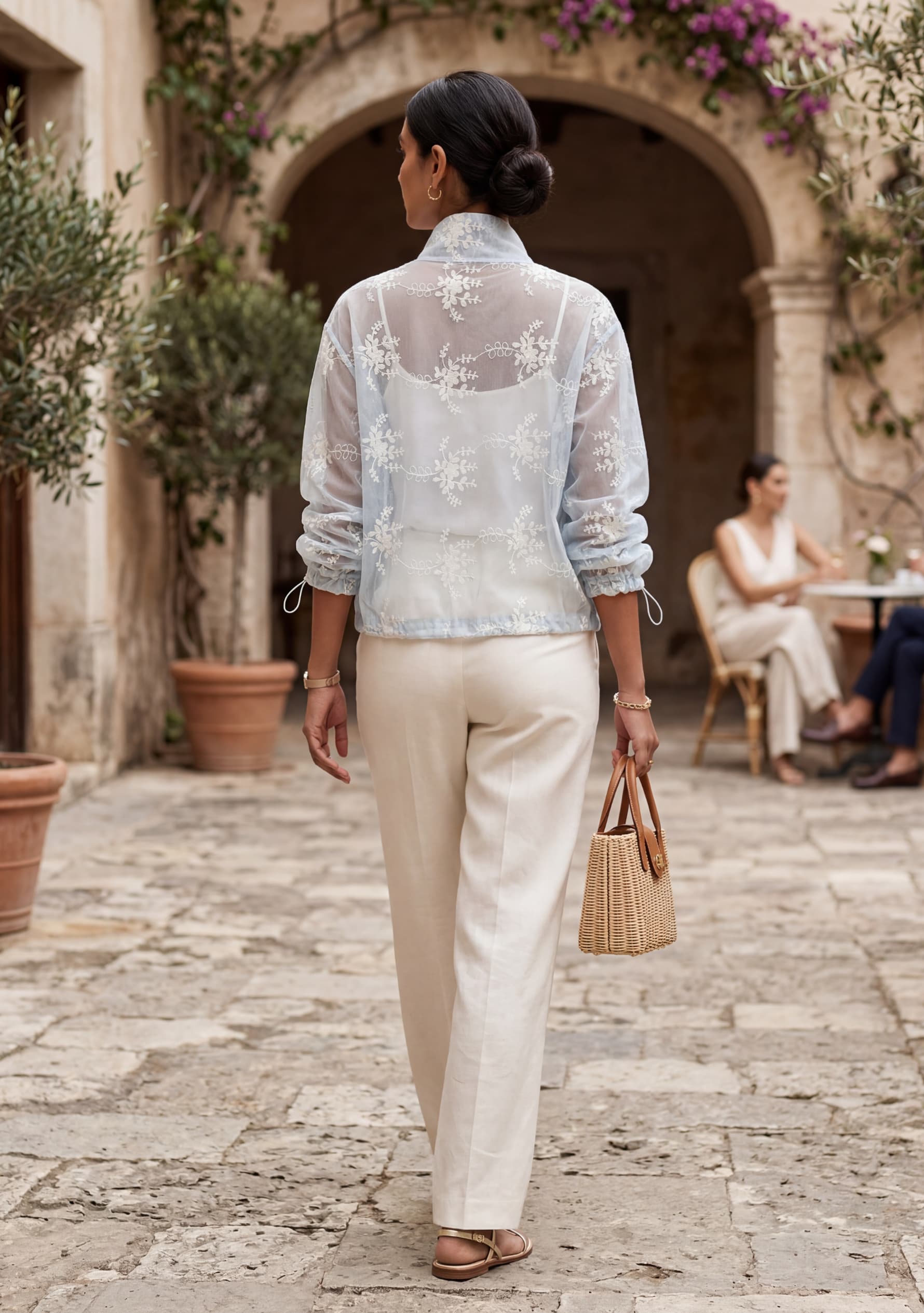 Florique Overlay Jacket (Sky Blue)