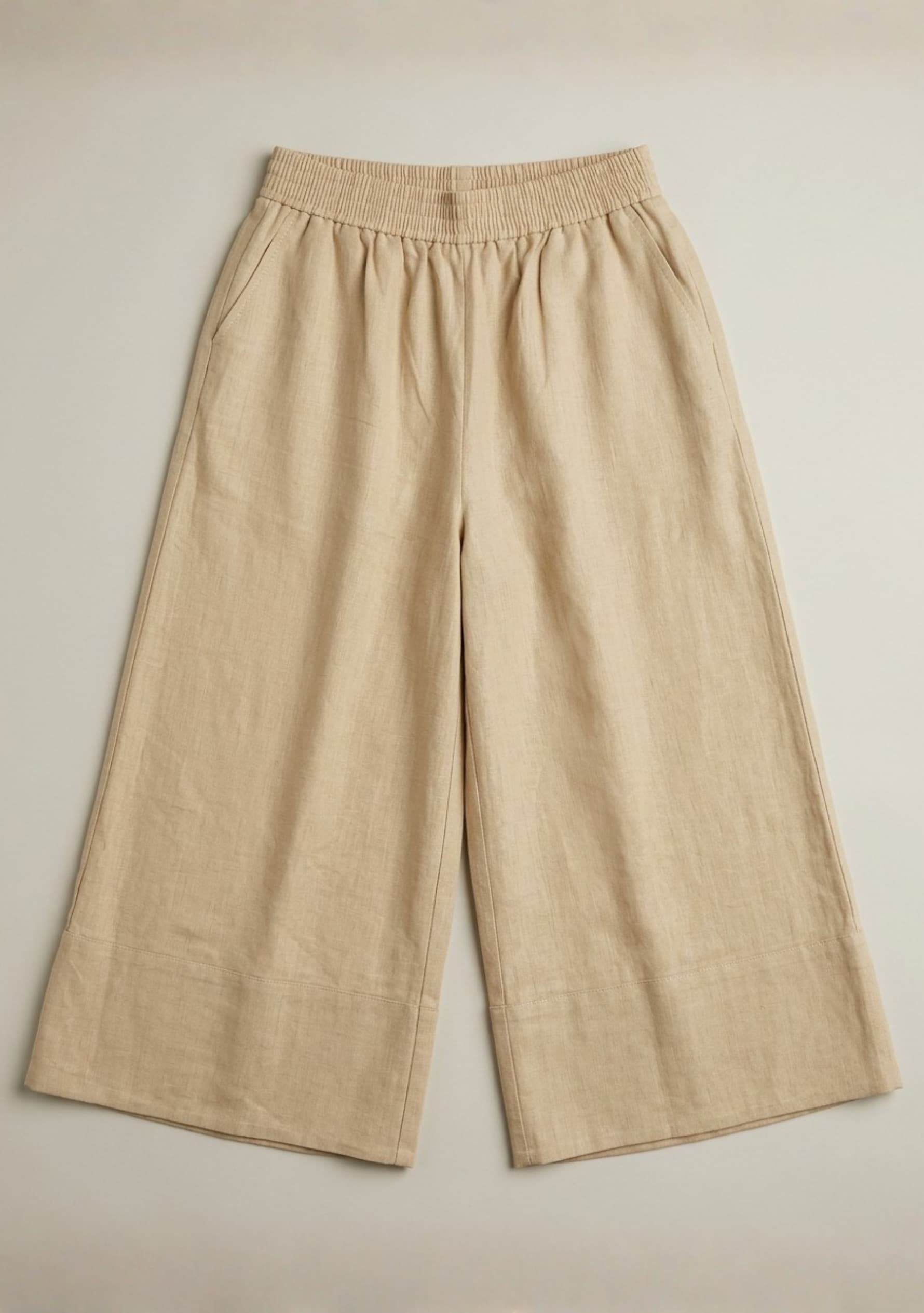 Azure Wide-Leg Pants (Beige)