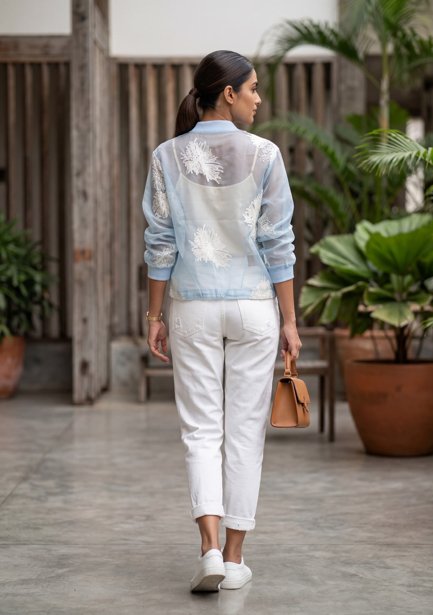 Chrysa Overlay Jacket (Sky Blue)