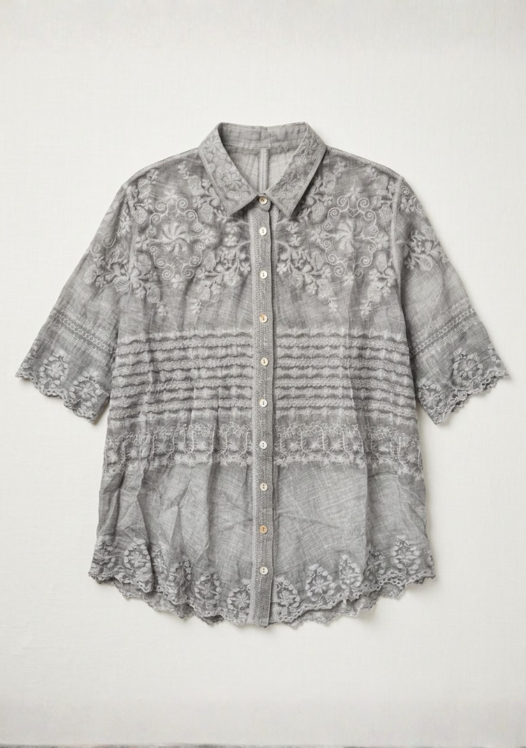 Mistral Crochet Top (Grey)