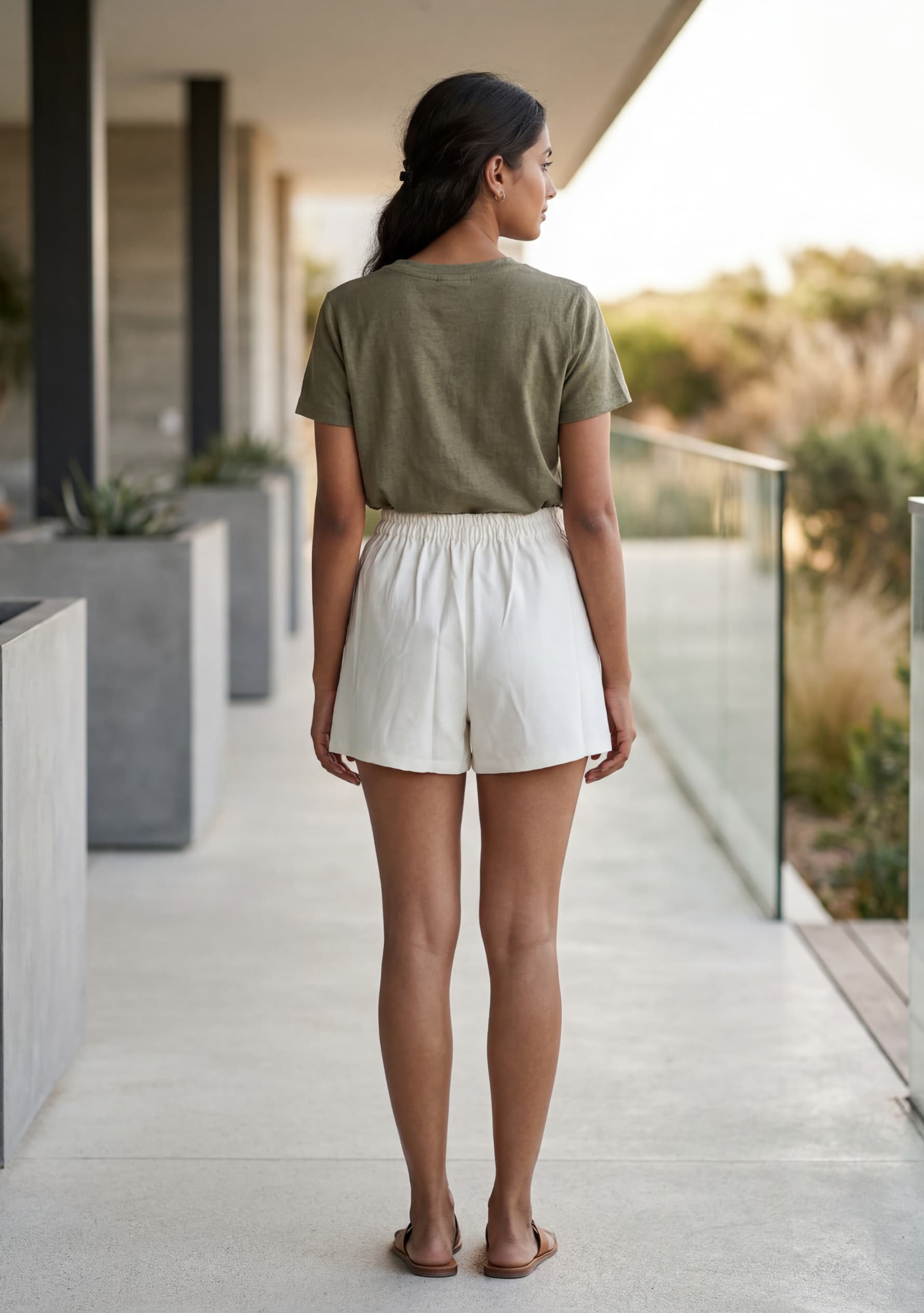 Blossom Pleat Skort (White)