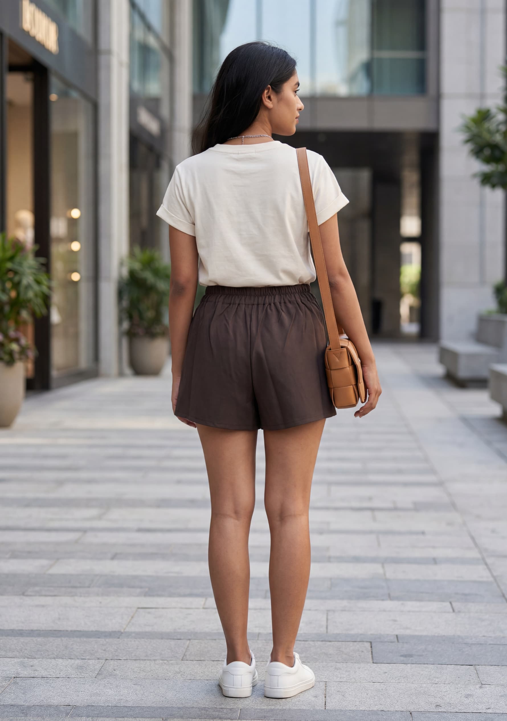 Blossom Pleat Skort (Dark Brown)