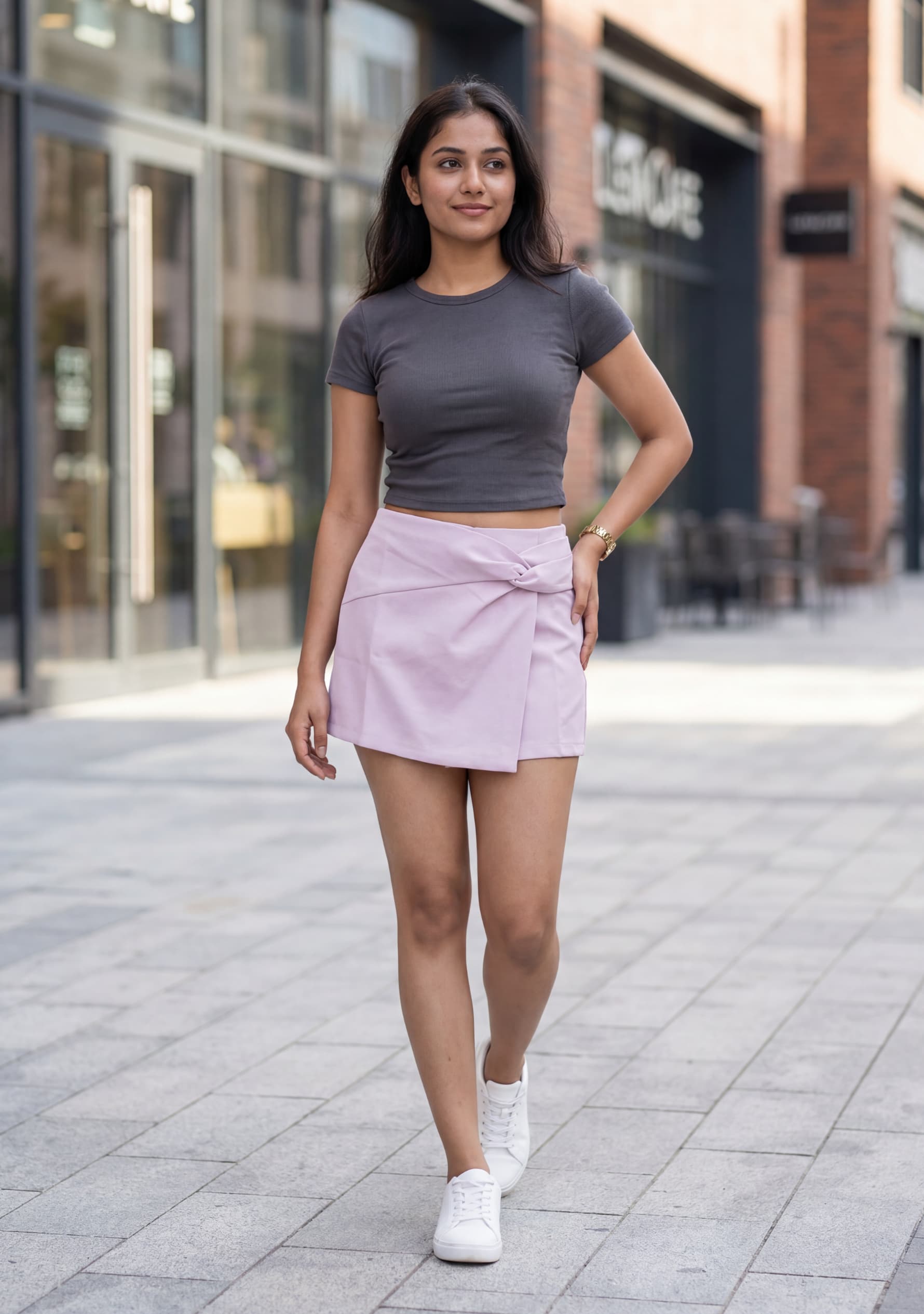 Ivy Fold-Cuff Skort (Lavender)