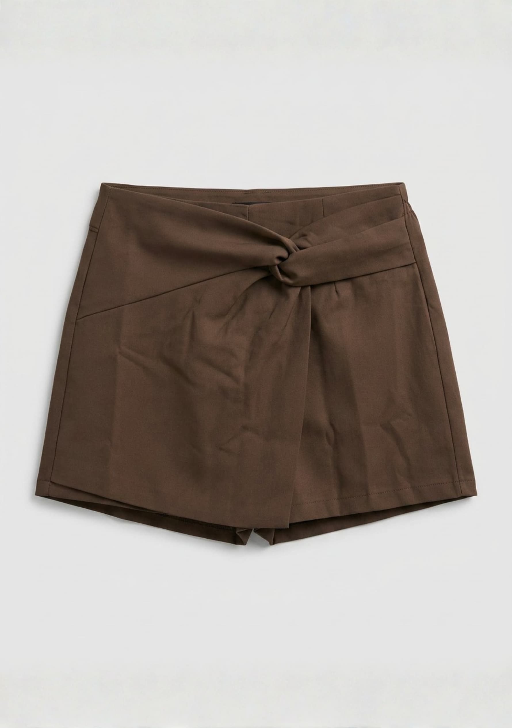 Ivy Fold-Cuff Skort (Dark Brown)