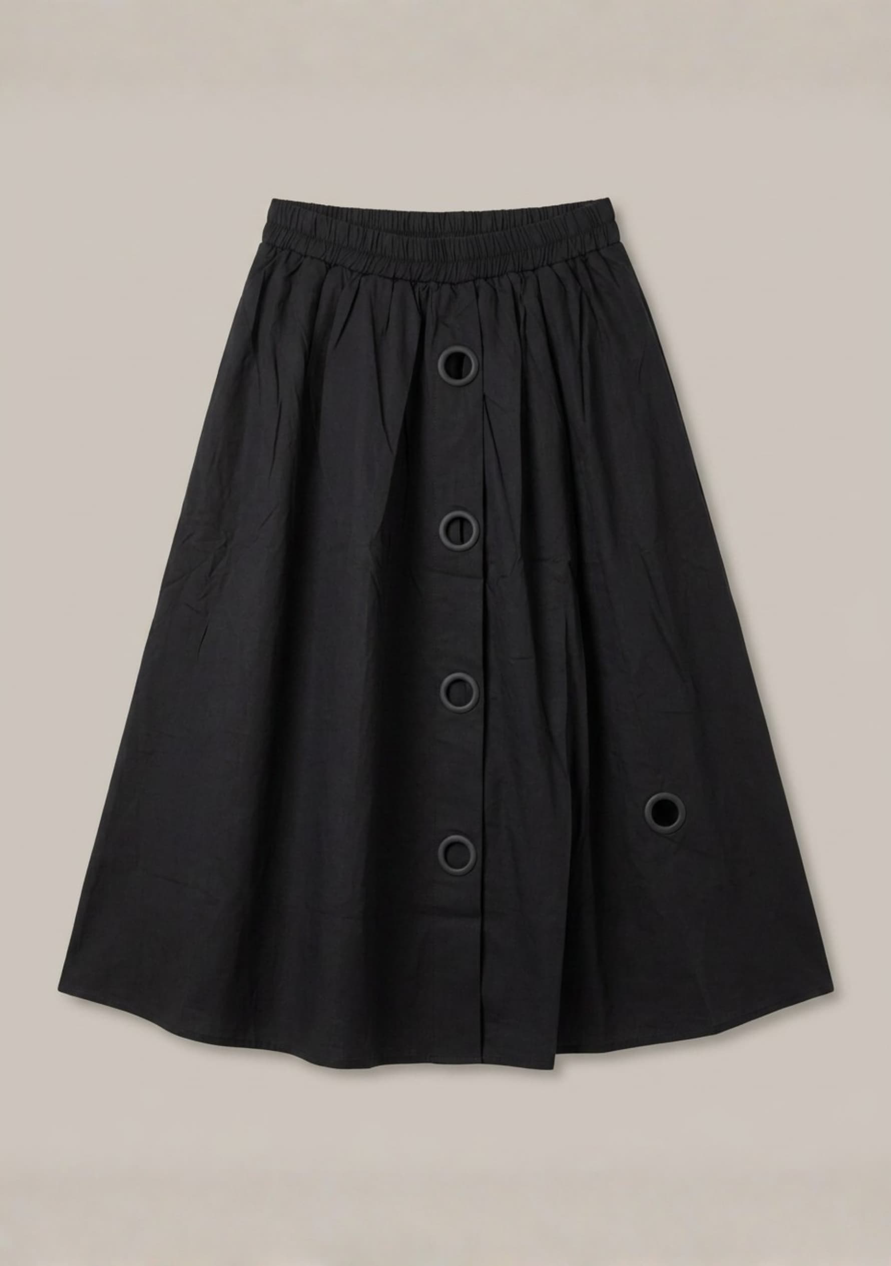Evara Midi Skirt (Black)